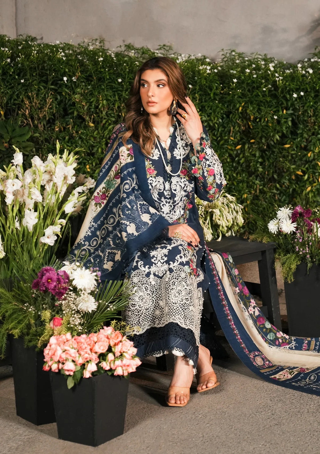 Elaf Premium | Winter Pashmina Shawl Collection | EPW-6B Moonlit Promises - by - Libasekhas UK - Registered Vendor of : Elaf Premium - 100% Original Designer Dresss