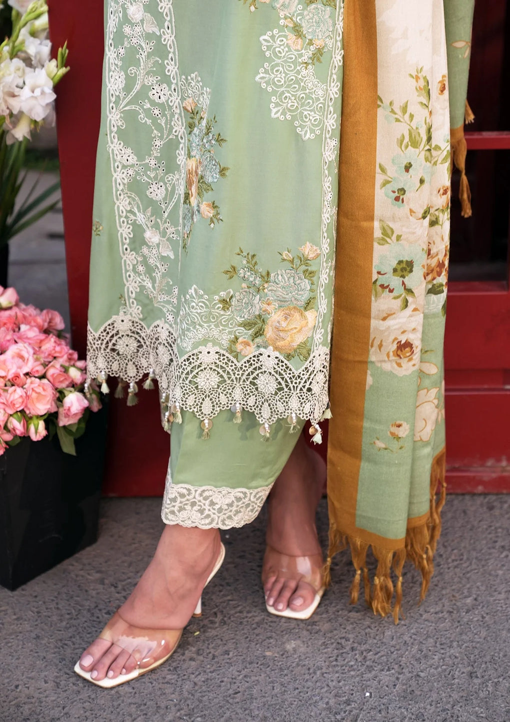 Elaf Premium | Winter Pashmina Shawl Collection | EPW-4B Whispers of Joy - by - Libasekhas UK - Registered Vendor of : Elaf Premium - 100% Original Designer Dresss