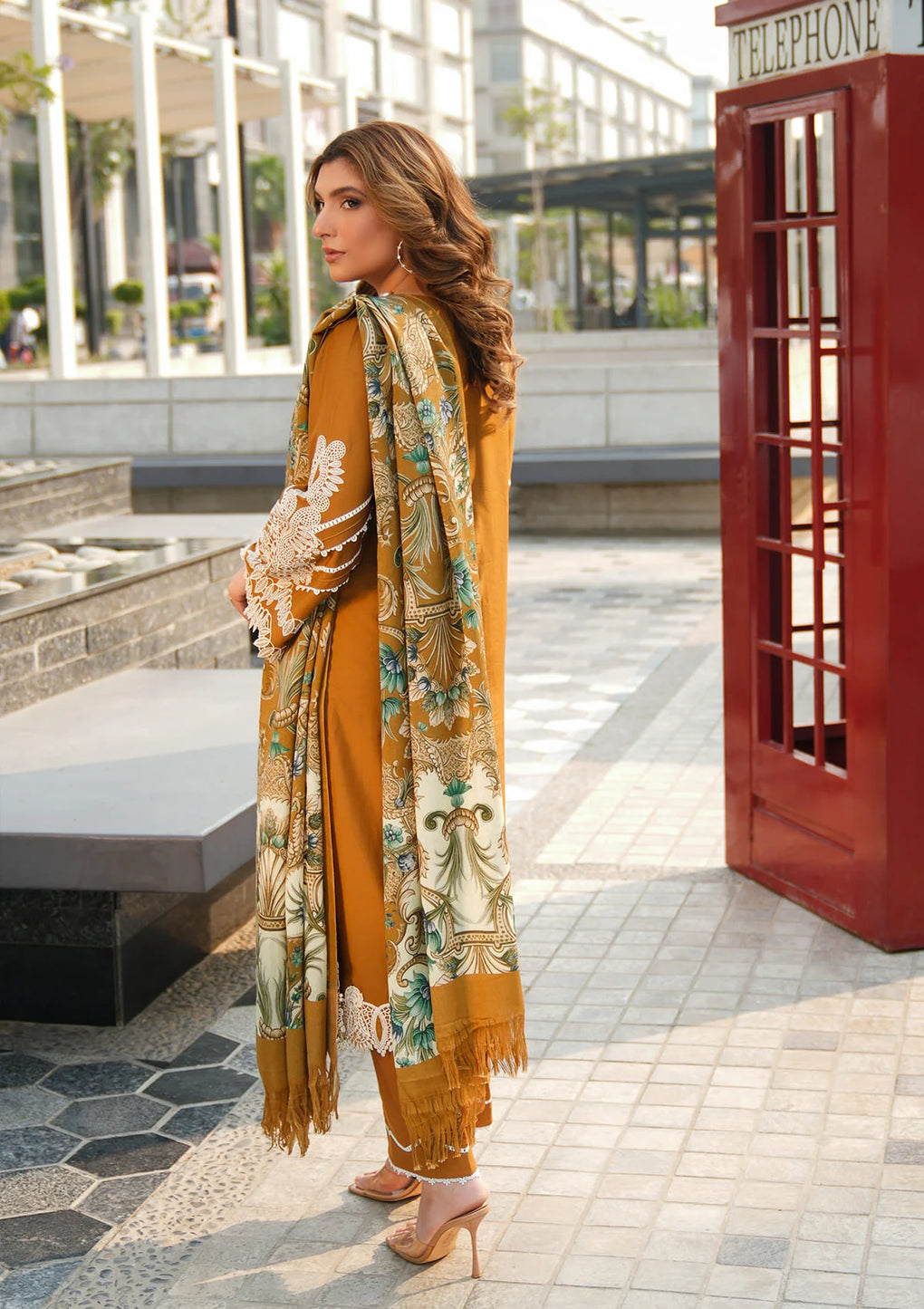 Elaf Premium | Winter Pashmina Shawl Collection | EPW-3A Sunkissed Meadows - by - Libasekhas UK - Registered Vendor of : Elaf Premium - 100% Original Designer Dresss