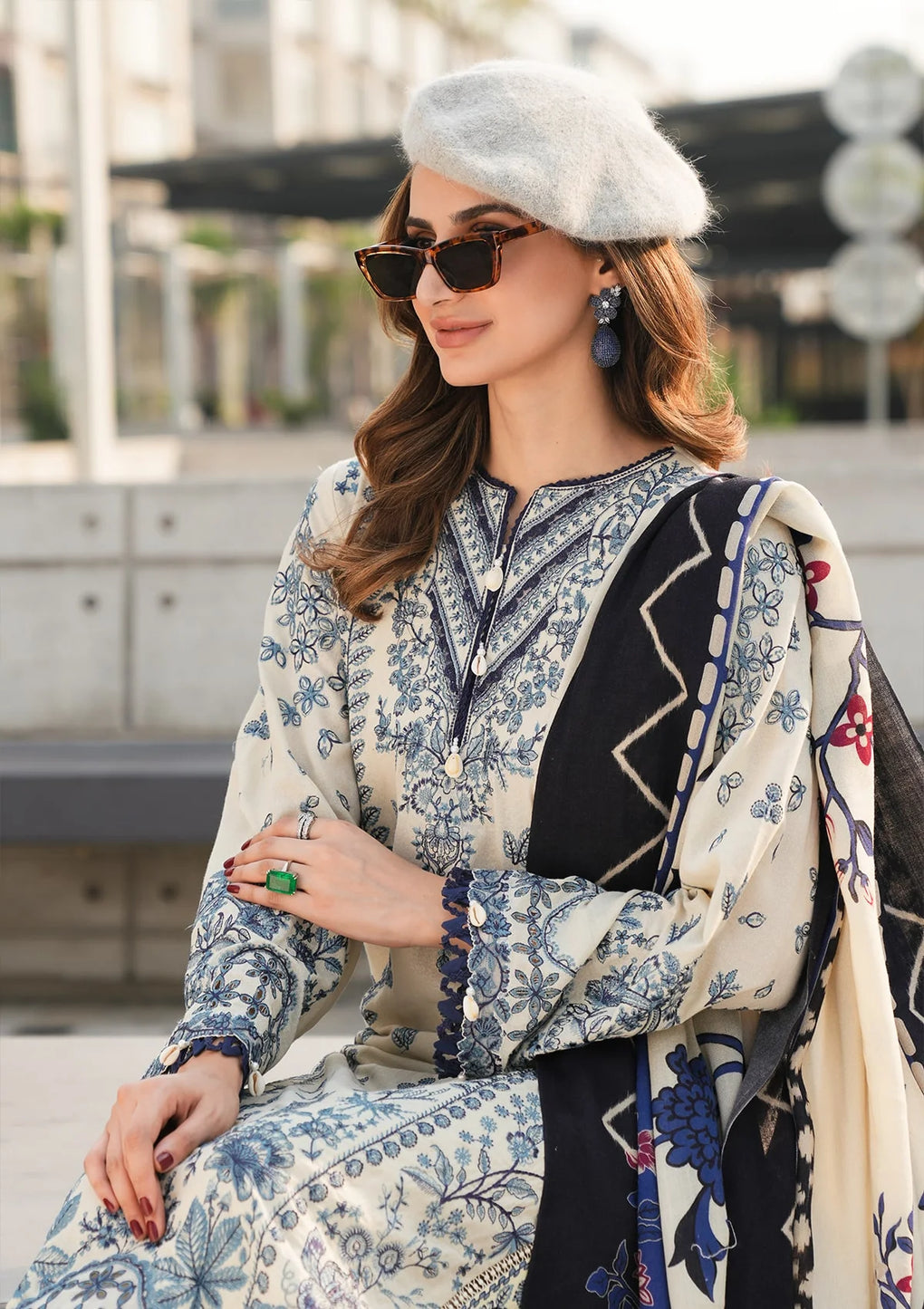 Elaf Premium | Winter Pashmina Shawl Collection | EPW-5B Cherished Memories - by - Libasekhas UK - Registered Vendor of : Elaf Premium - 100% Original Designer Dresss