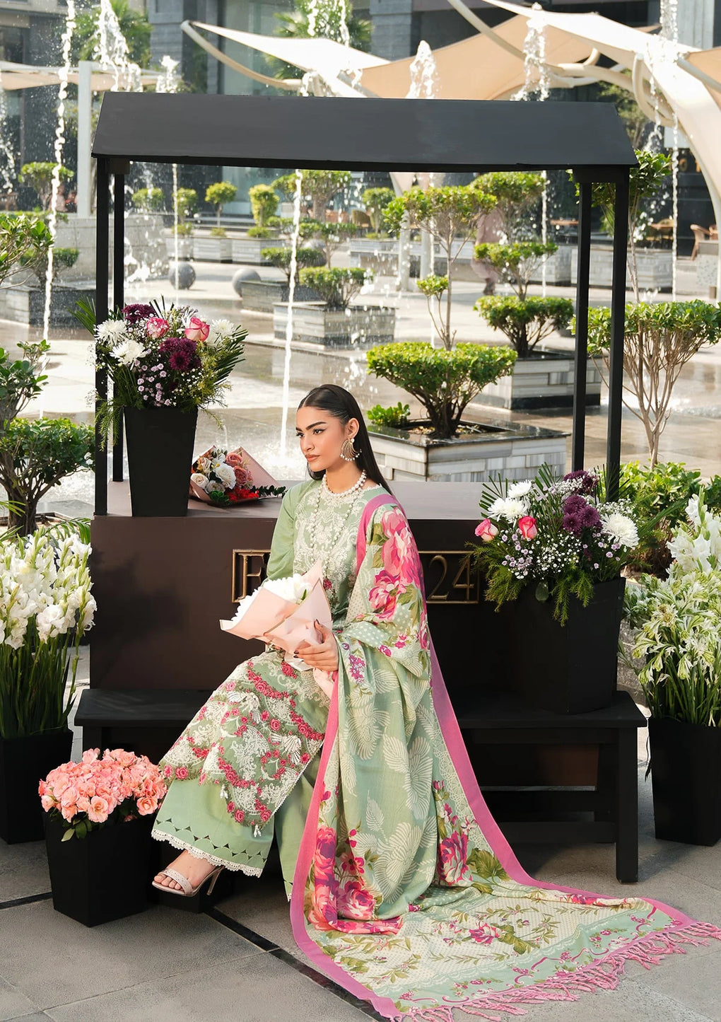 Elaf Premium | Winter Pashmina Shawl Collection | EPW-7A Passionate Dance - by - Libasekhas UK - Registered Vendor of : Elaf Premium - 100% Original Designer Dresss