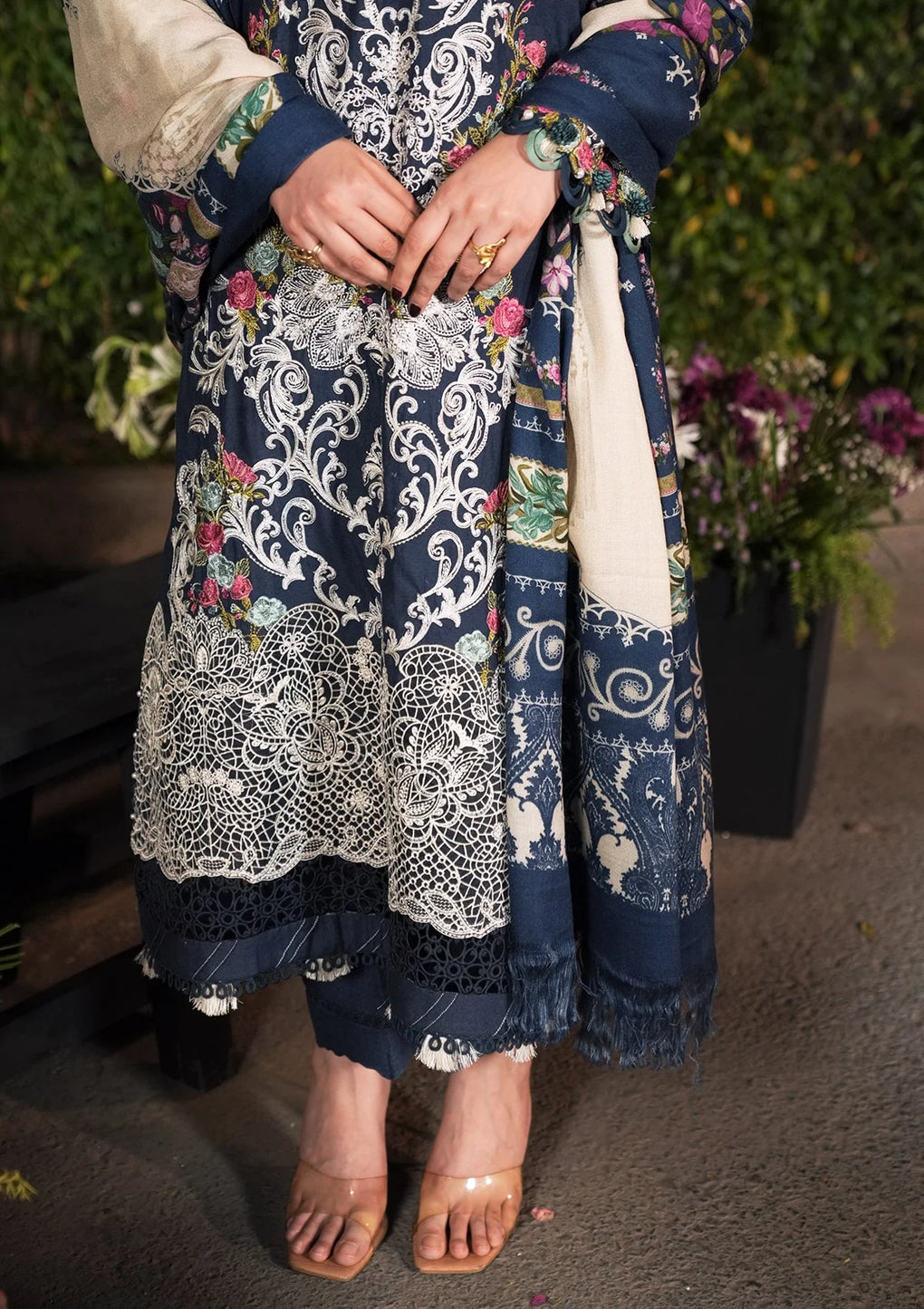 Elaf Premium | Winter Pashmina Shawl Collection | EPW-6B Moonlit Promises - by - Libasekhas UK - Registered Vendor of : Elaf Premium - 100% Original Designer Dresss