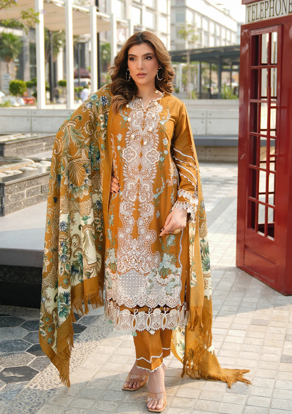 Elaf Premium | Winter Pashmina Shawl Collection | EPW-3A Sunkissed Meadows - by - Libasekhas UK - Registered Vendor of : Elaf Premium - 100% Original Designer Dresss