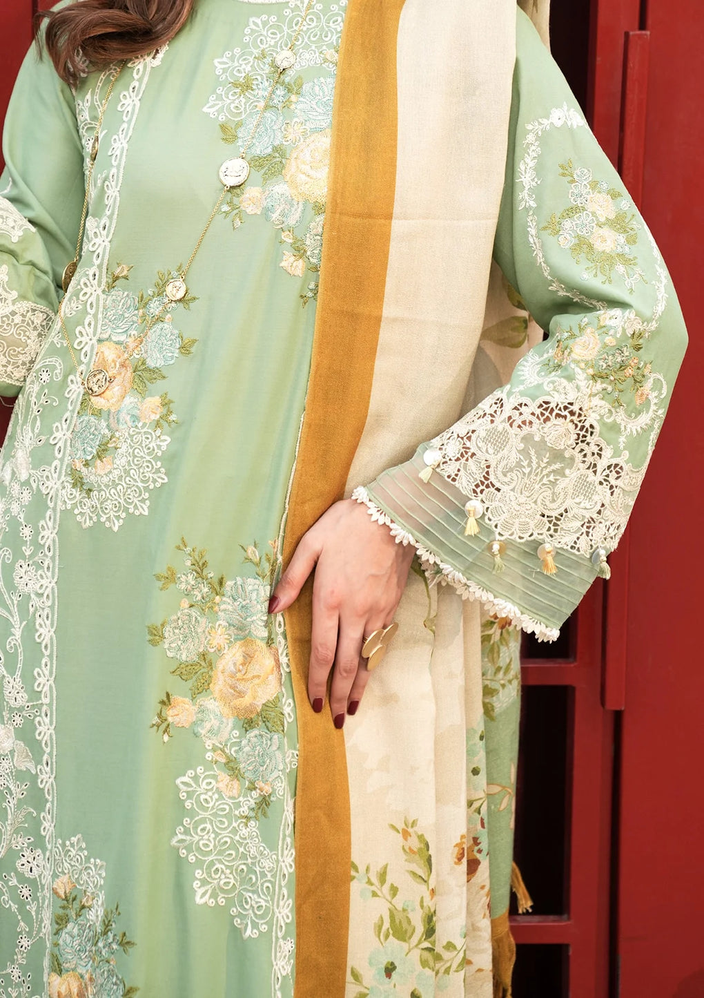 Elaf Premium | Winter Pashmina Shawl Collection | EPW-4B Whispers of Joy - by - Libasekhas UK - Registered Vendor of : Elaf Premium - 100% Original Designer Dresss