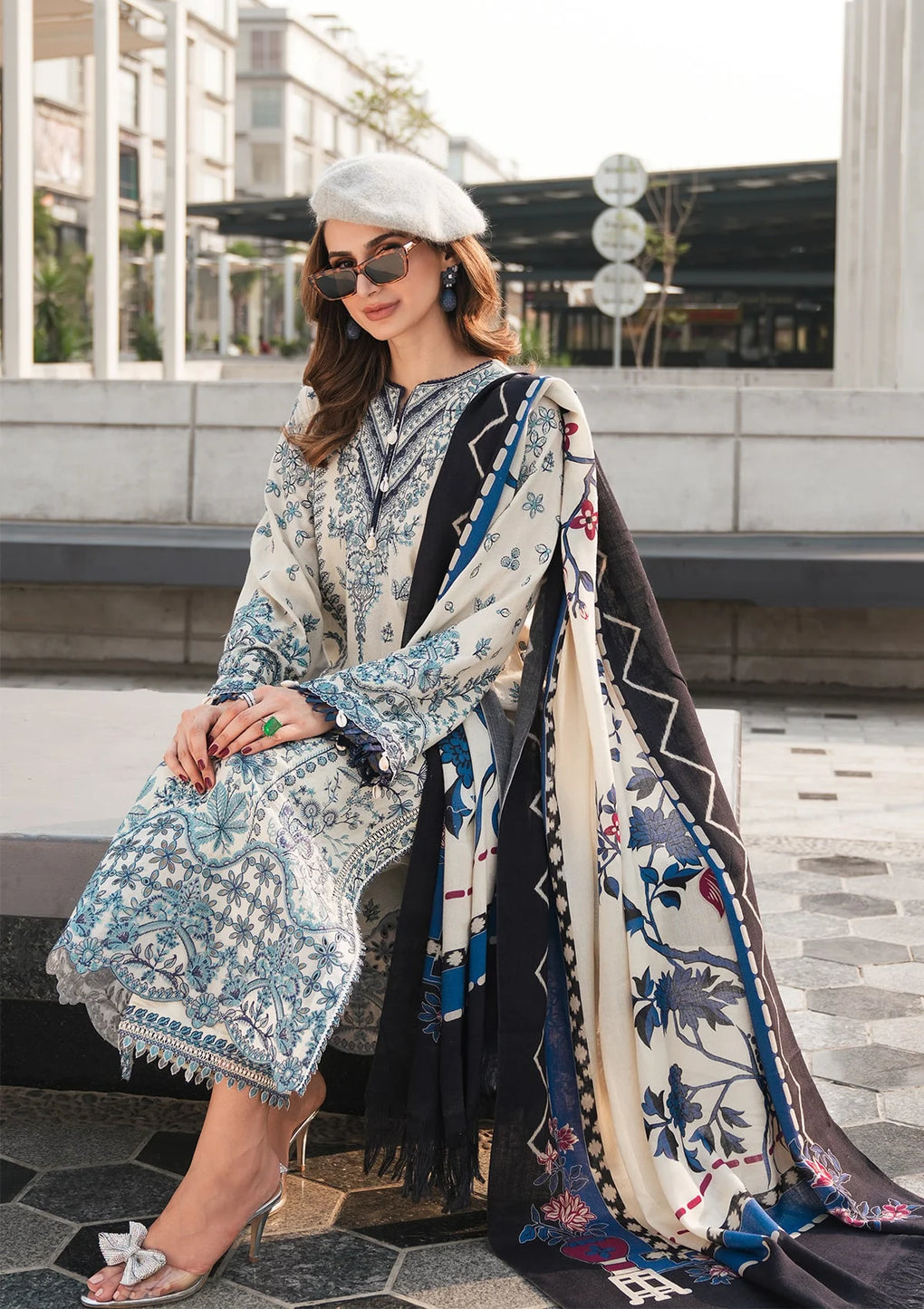 Elaf Premium | Winter Pashmina Shawl Collection | EPW-5B Cherished Memories - by - Libasekhas UK - Registered Vendor of : Elaf Premium - 100% Original Designer Dresss