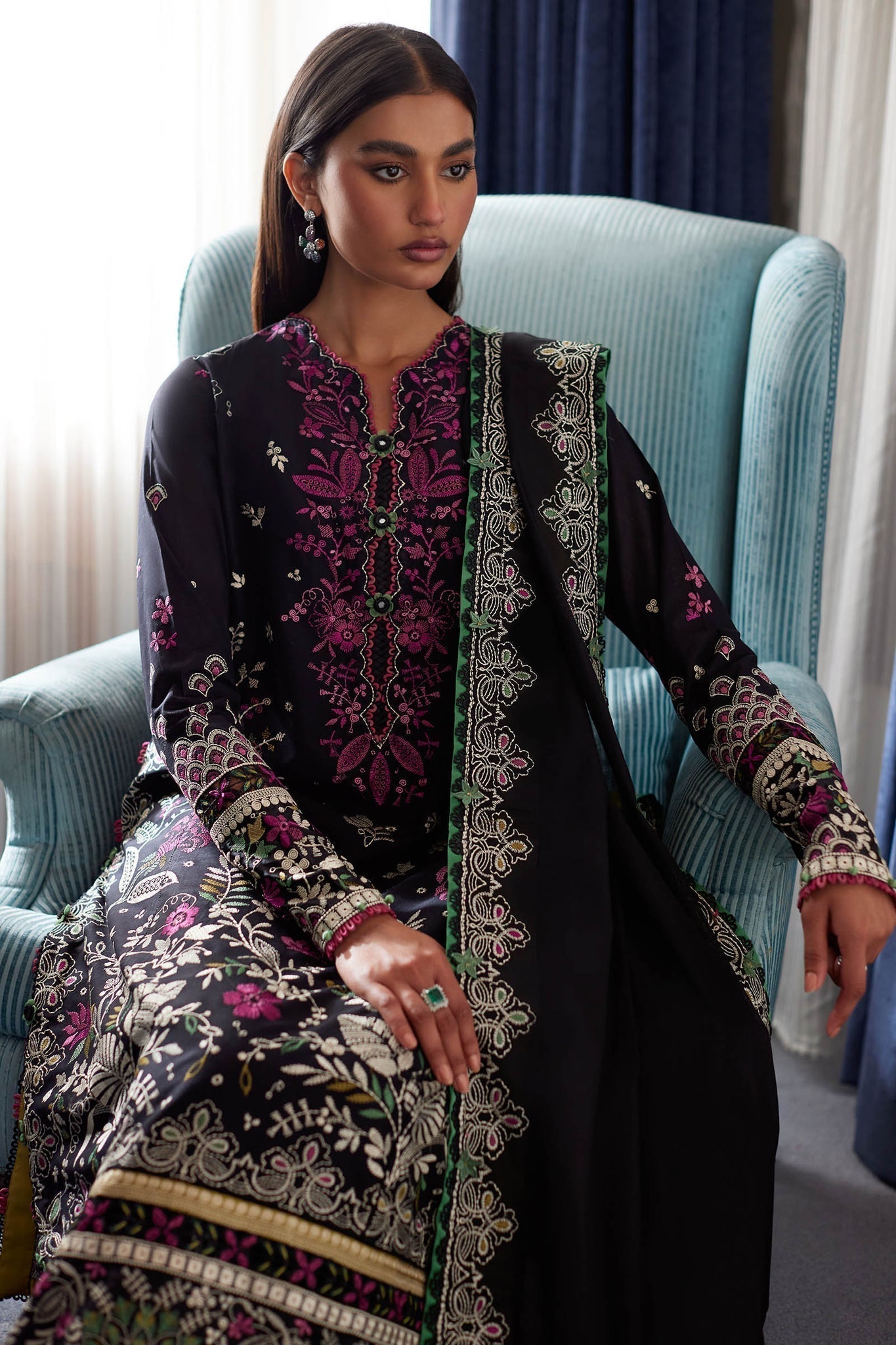 Elan | Lawn24 |QISTINA (EL24-03 B) - by - Libasekhas UK - Registered Vendor of : Elan - 100% Original Designer Dresss