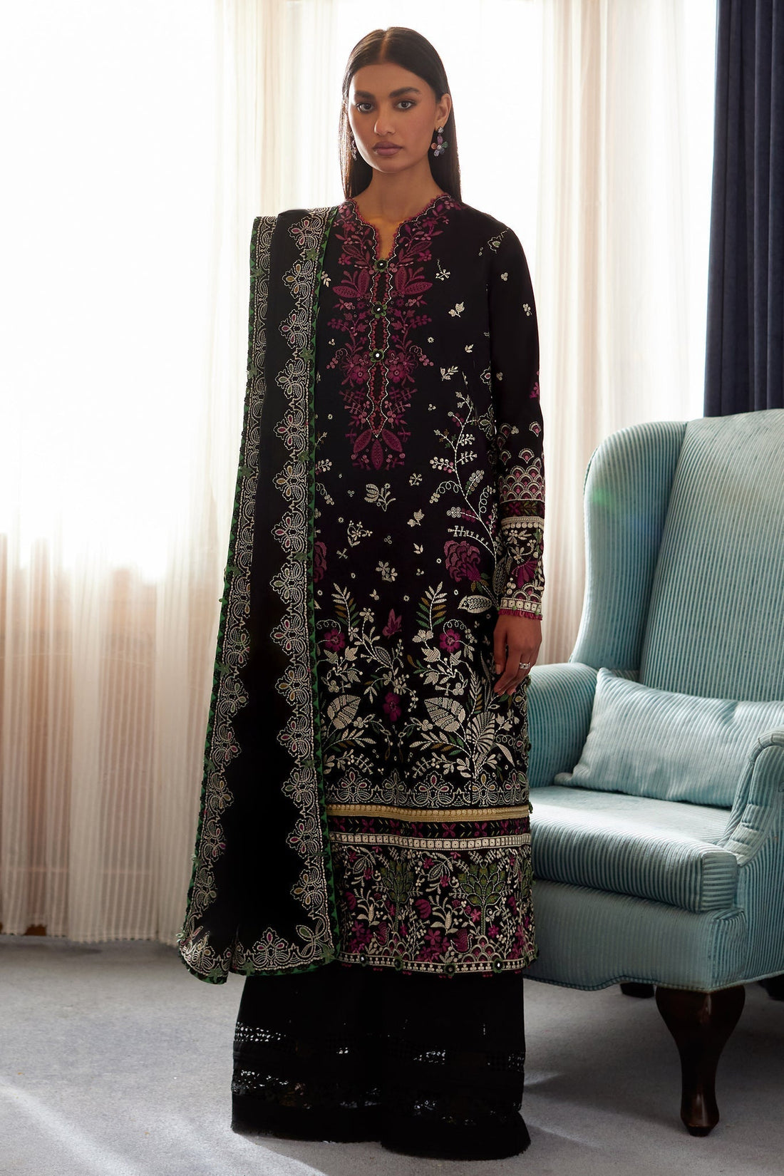 Elan | Lawn24 |QISTINA (EL24-03 B) - by - Libasekhas UK - Registered Vendor of : Elan - 100% Original Designer Dresss