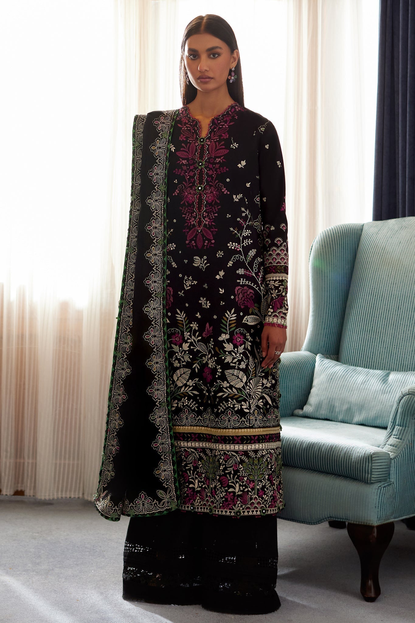 Elan | Lawn24 |QISTINA (EL24-03 B) - by - Libasekhas UK - Registered Vendor of : Elan - 100% Original Designer Dresss
