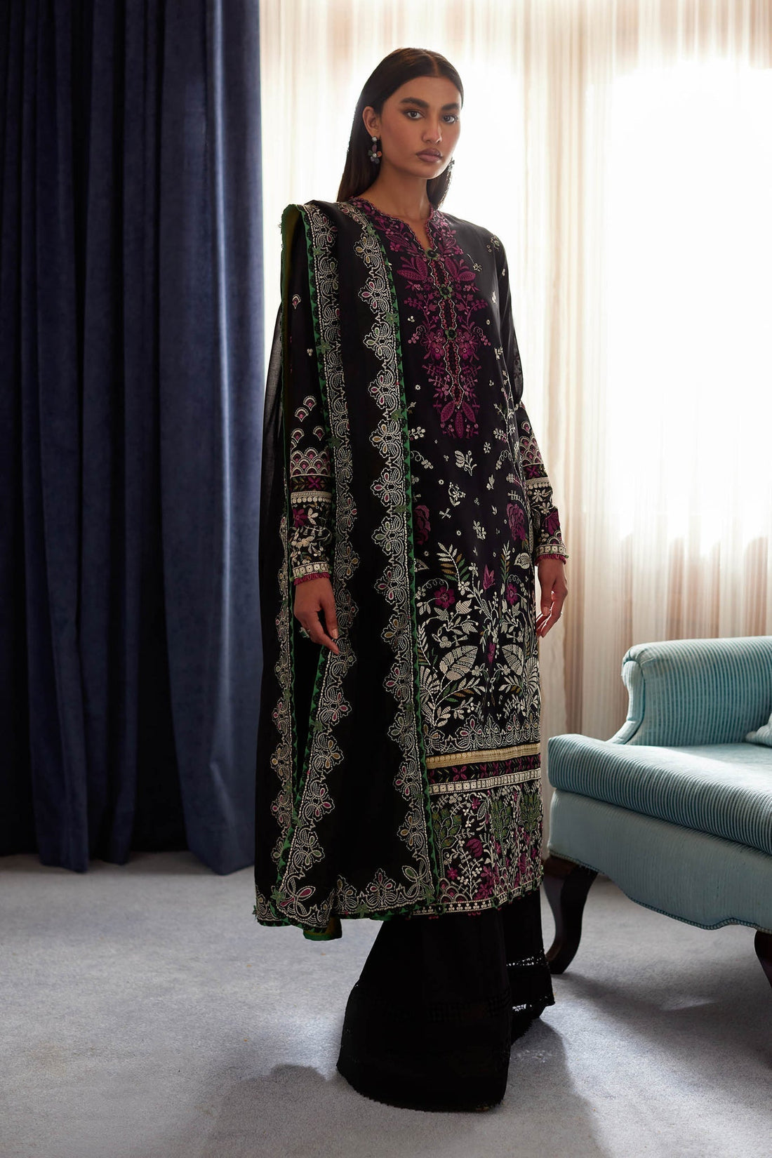 Elan | Lawn24 |QISTINA (EL24-03 B) - by - Libasekhas UK - Registered Vendor of : Elan - 100% Original Designer Dresss