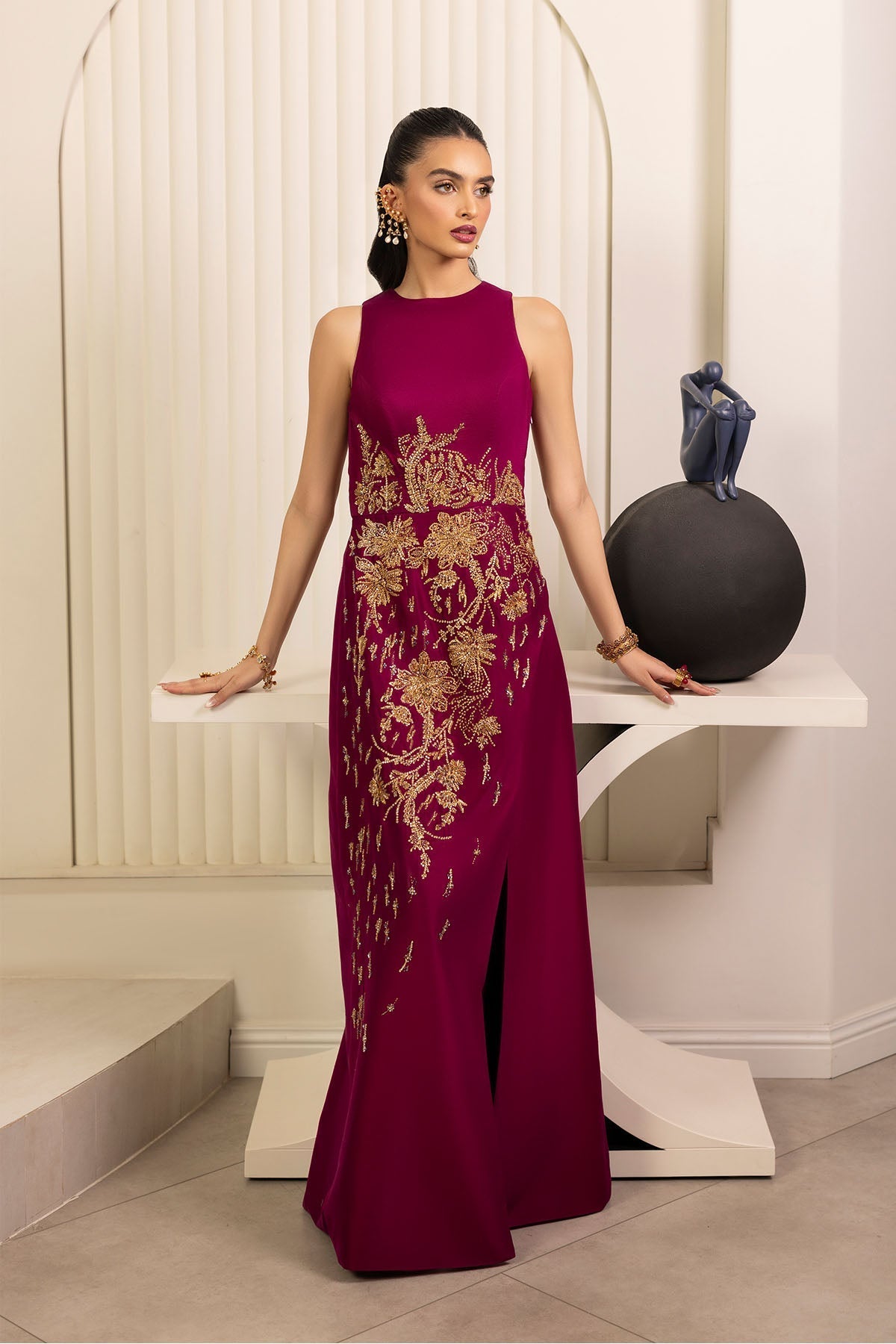 Erum Khan | Elan Formals |Mulberry Gold - by Libasekhas UK - Registered Vendor of : Erum Khan - 100% Original Designer Dress