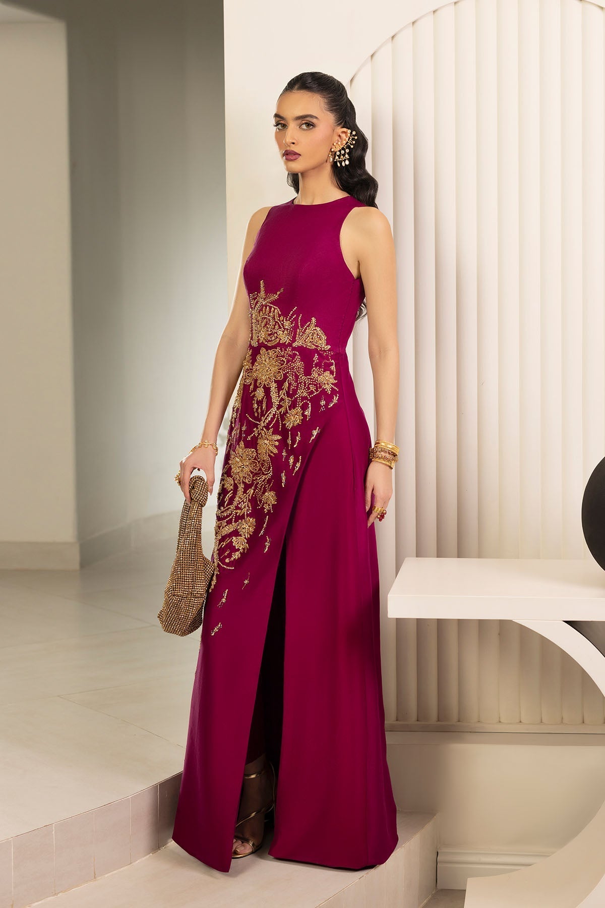 Erum Khan | Elan Formals |Mulberry Gold - by Libasekhas UK - Registered Vendor of : Erum Khan - 100% Original Designer Dress