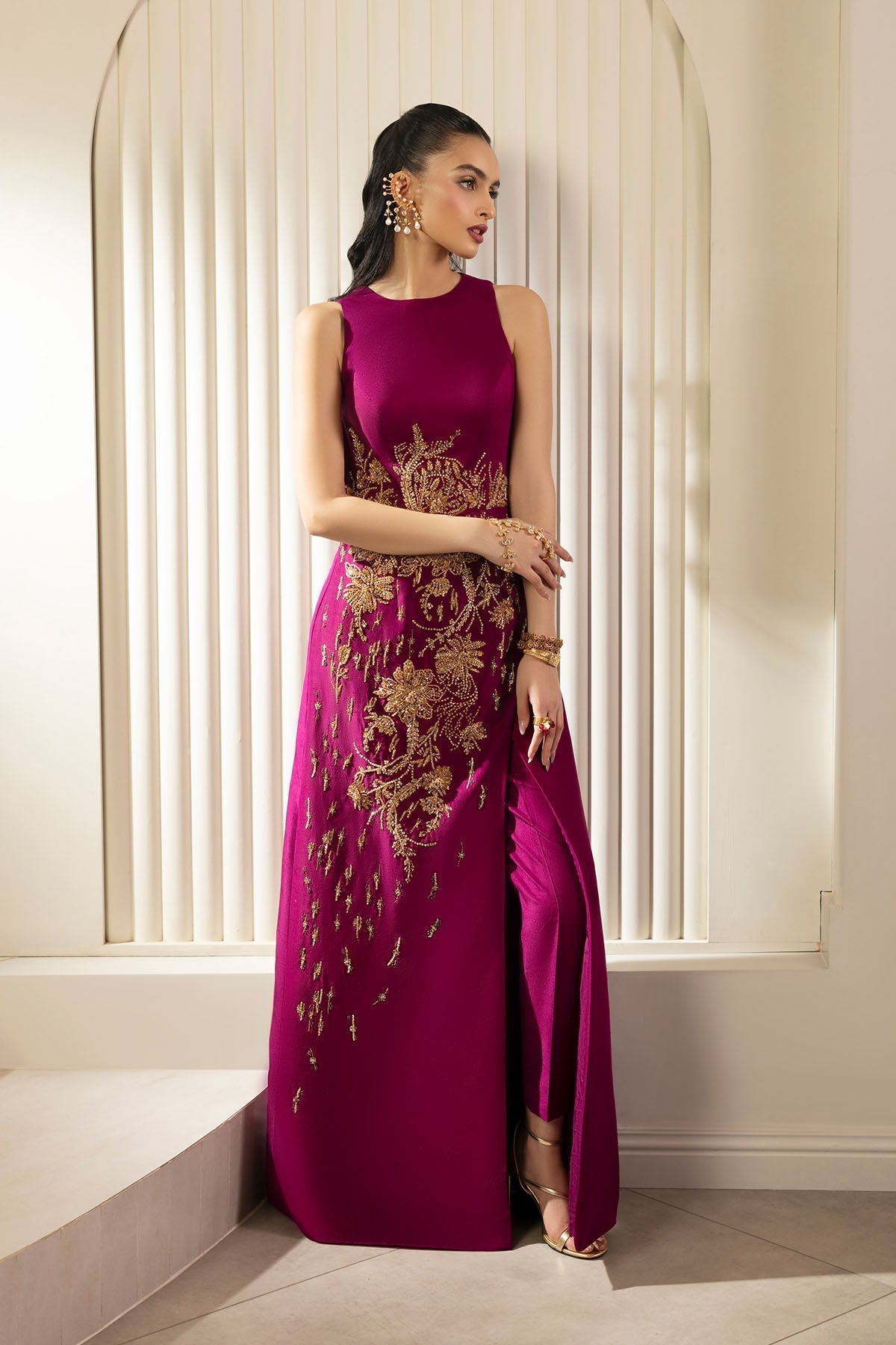 Erum Khan | Elan Formals |Mulberry Gold - by Libasekhas UK - Registered Vendor of : Erum Khan - 100% Original Designer Dress