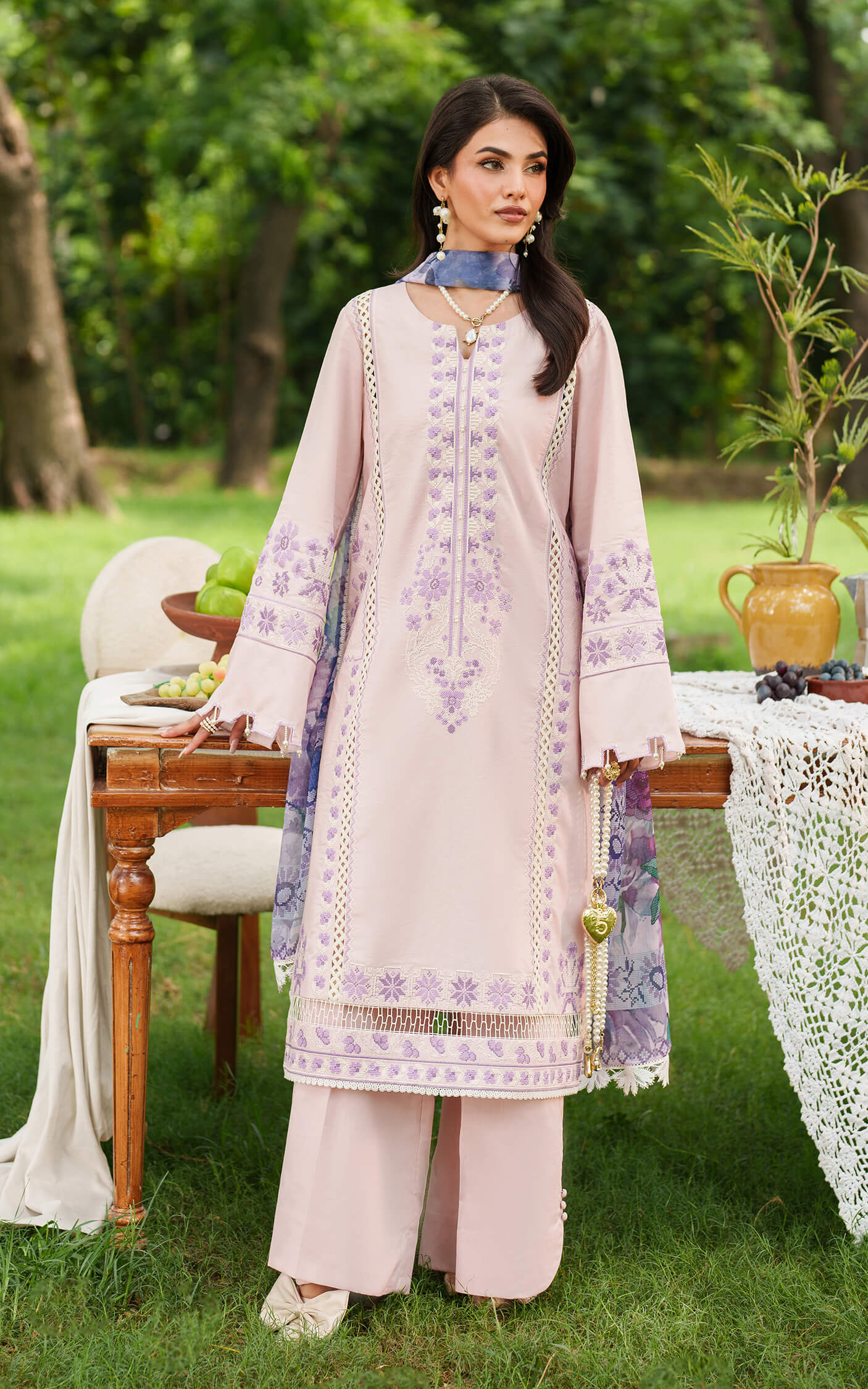 Asifa and Nabeel | Eden Cambric 25 | Elysian Petals ECU25-08 - by Libasekhas UK - Registered Vendor of : Asifa and Nabeel - 100% Original Designer Dress