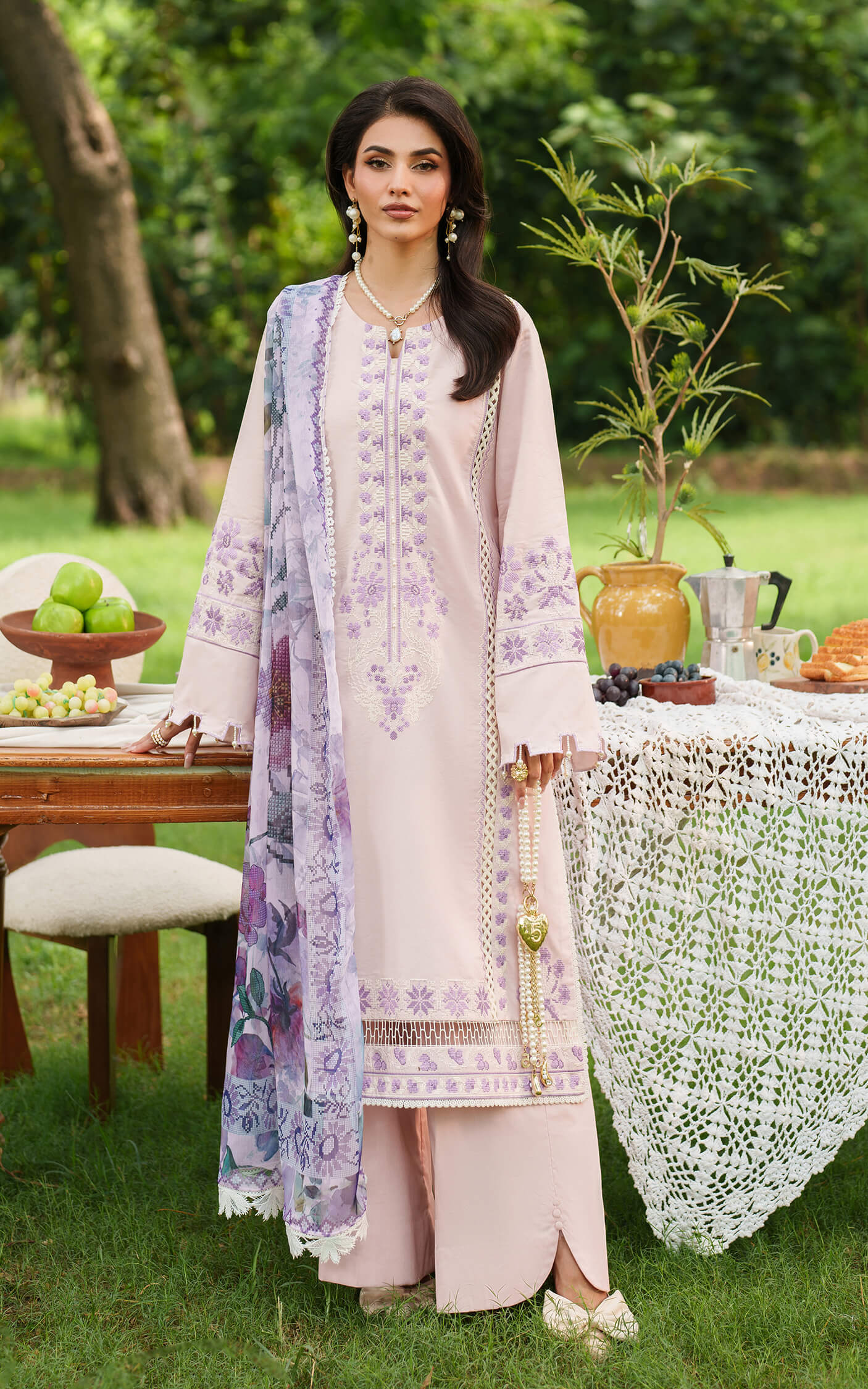 Asifa and Nabeel | Eden Cambric 25 | Elysian Petals ECU25-08 - by Libasekhas UK - Registered Vendor of : Asifa and Nabeel - 100% Original Designer Dress