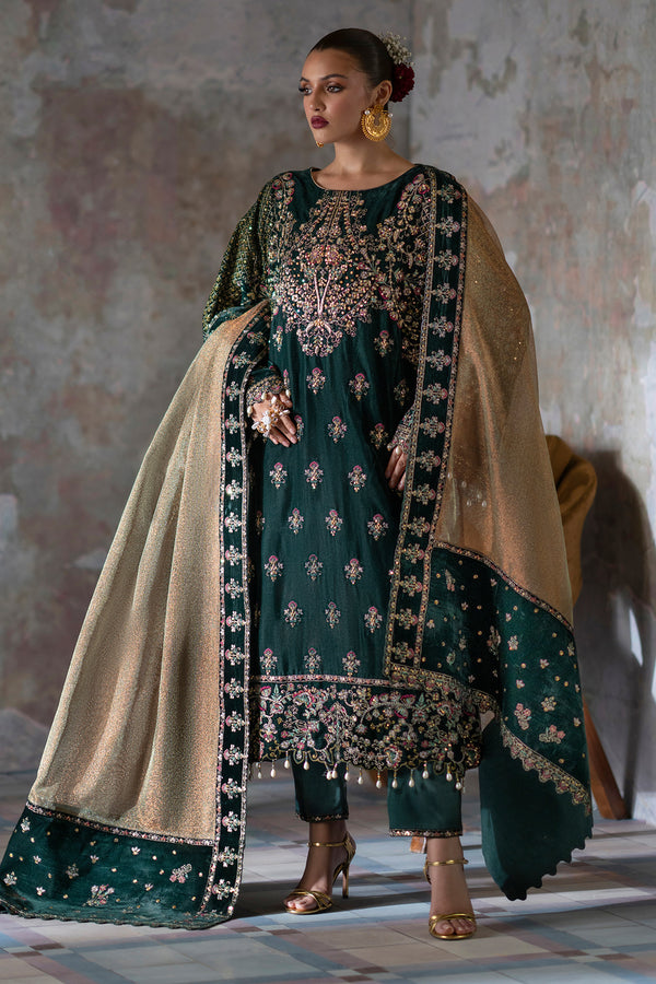 Emaan Adeel | Saanjh Velvet Collection 24 | Nisha - by - Libasekhas UK - Registered Vendor of : Emaan Adeel - 100% Original Designer Dresss
