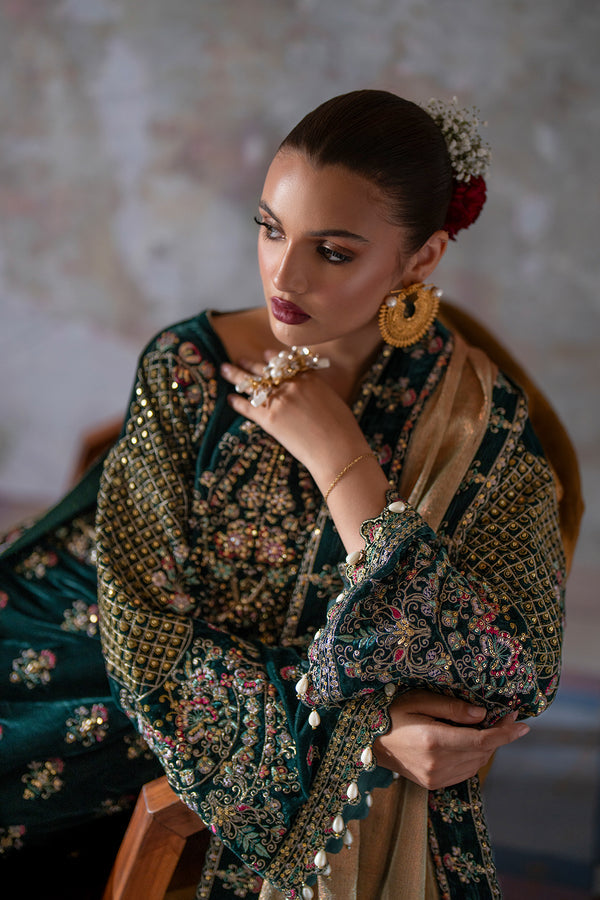 Emaan Adeel | Saanjh Velvet Collection 24 | Nisha - by - Libasekhas UK - Registered Vendor of : Emaan Adeel - 100% Original Designer Dresss