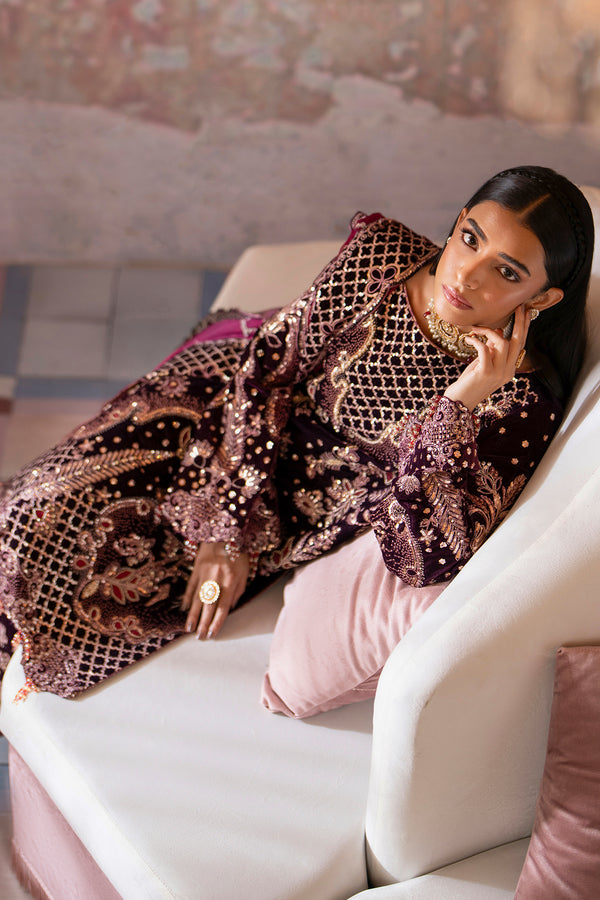 Emaan Adeel | Saanjh Velvet Collection 24 |  Anika - by - Libasekhas UK - Registered Vendor of : Emaan Adeel - 100% Original Designer Dresss