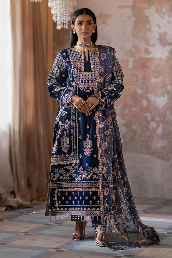 Emaan Adeel | Saanjh Velvet Collection 24 | Roshni - by - Libasekhas UK - Registered Vendor of : Emaan Adeel - 100% Original Designer Dresss