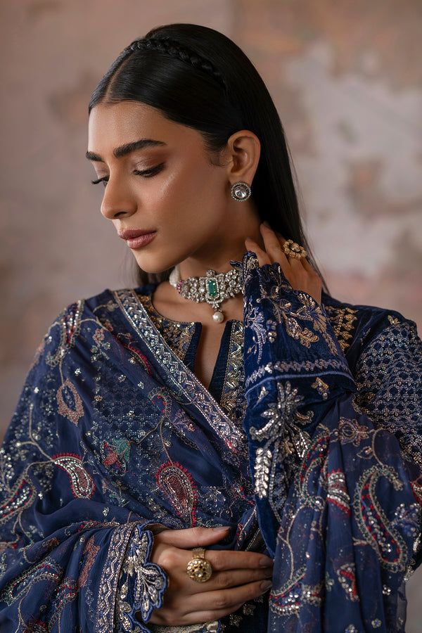 Emaan Adeel | Saanjh Velvet Collection 24 | Roshni - by - Libasekhas UK - Registered Vendor of : Emaan Adeel - 100% Original Designer Dresss