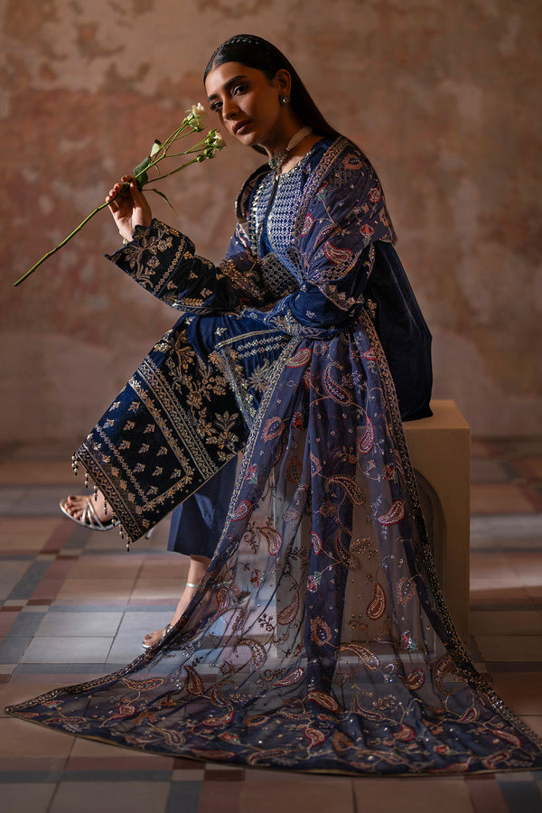 Emaan Adeel | Saanjh Velvet Collection 24 | Roshni - by - Libasekhas UK - Registered Vendor of : Emaan Adeel - 100% Original Designer Dresss