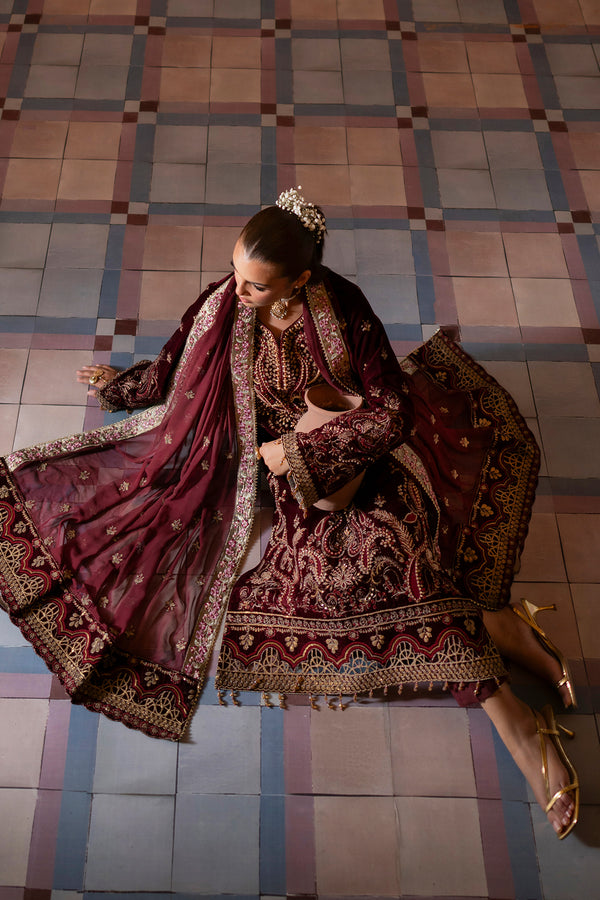 Emaan Adeel | Saanjh Velvet Collection 24 |  Tara - by - Libasekhas UK - Registered Vendor of : Emaan Adeel - 100% Original Designer Dresss