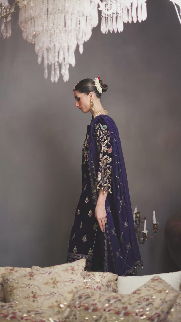 Emaan Adeel | Saanjh Velvet Collection 24 |  MK-03 Falak - by - Libasekhas UK - Registered Vendor of : Emaan Adeel - 100% Original Designer Dresss