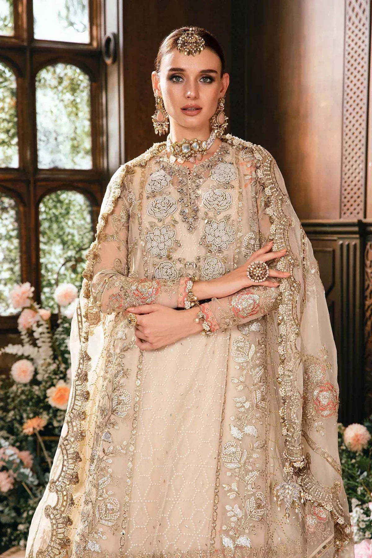 Maria B | Mbroidered Fabrics 2024 | BD-2805 - by - Libasekhas UK - Registered Vendor of : Maria B - 100% Original Designer Dresss