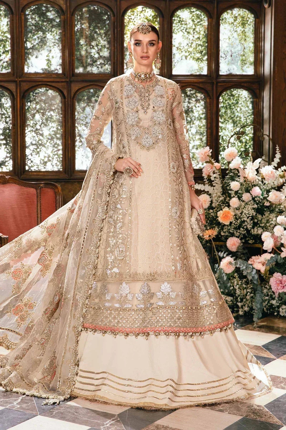 Maria B | Mbroidered Fabrics 2024 | BD-2805 - by - Libasekhas UK - Registered Vendor of : Maria B - 100% Original Designer Dresss