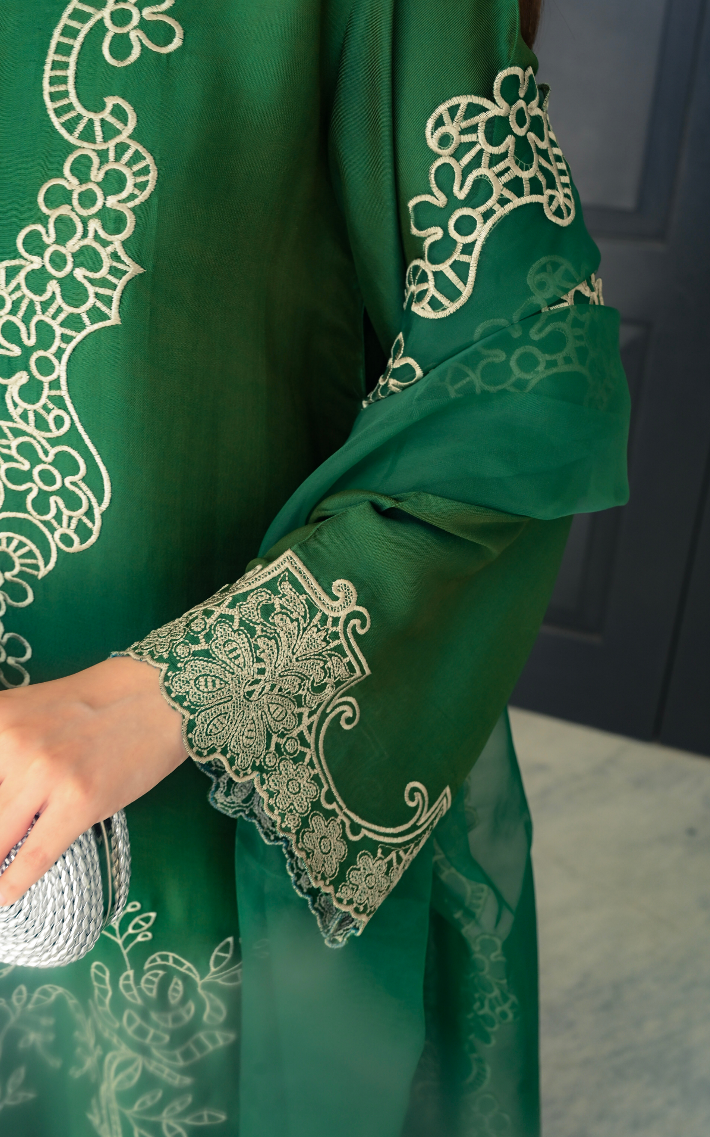 Asifa and Nabeel | Silk Edit 26 | Emerald Hues - by Libasekhas UK - Registered Vendor of : Asifa and Nabeel - 100% Original Designer Dress
