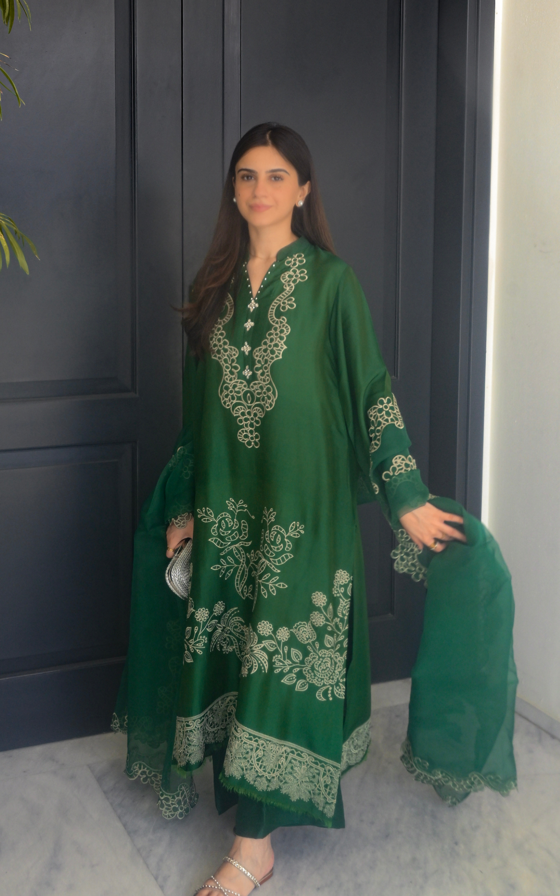 Asifa and Nabeel | Silk Edit 26 | Emerald Hues - by Libasekhas UK - Registered Vendor of : Asifa and Nabeel - 100% Original Designer Dress