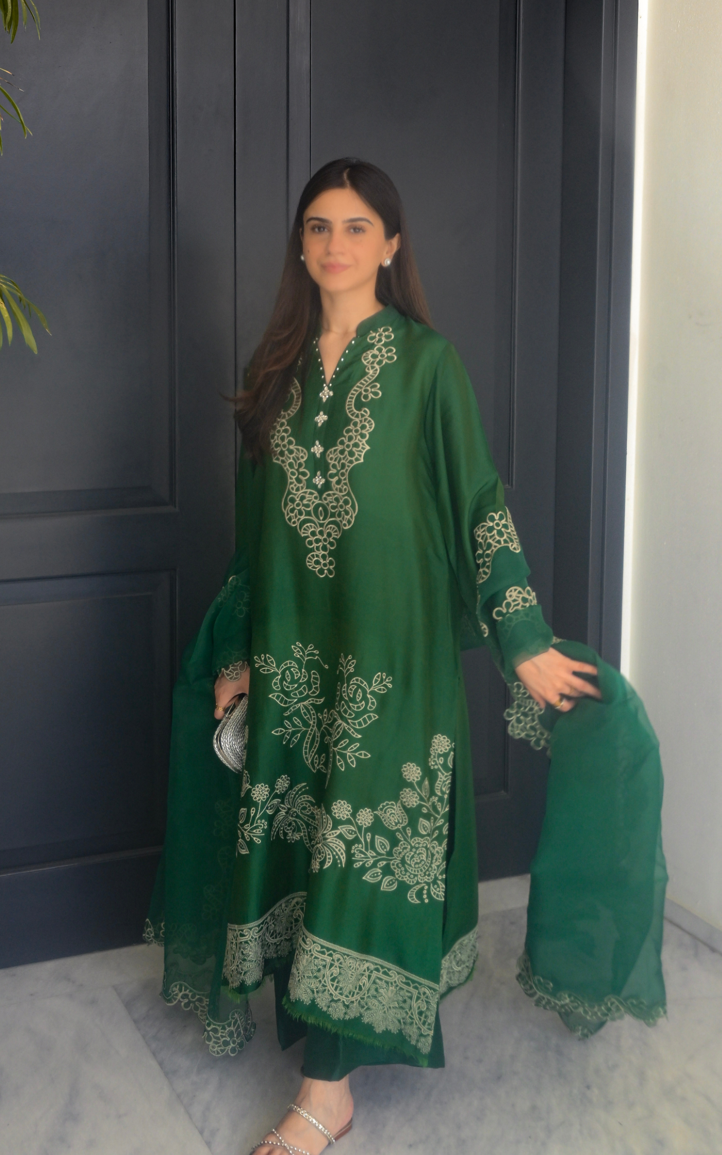 Asifa and Nabeel | Silk Edit 26 | Emerald Hues - by Libasekhas UK - Registered Vendor of : Asifa and Nabeel - 100% Original Designer Dress