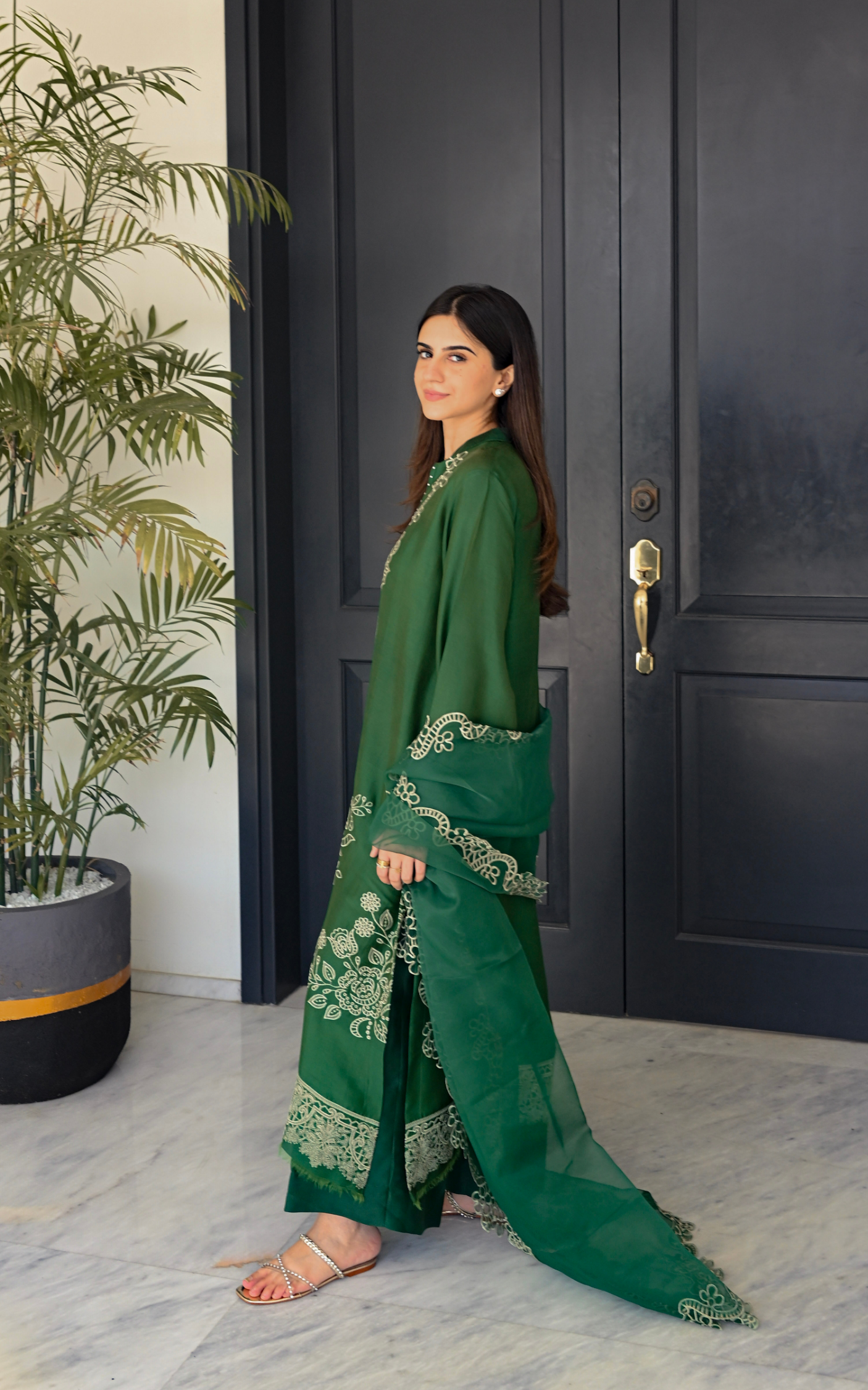 Asifa and Nabeel | Silk Edit 26 | Emerald Hues - by Libasekhas UK - Registered Vendor of : Asifa and Nabeel - 100% Original Designer Dress