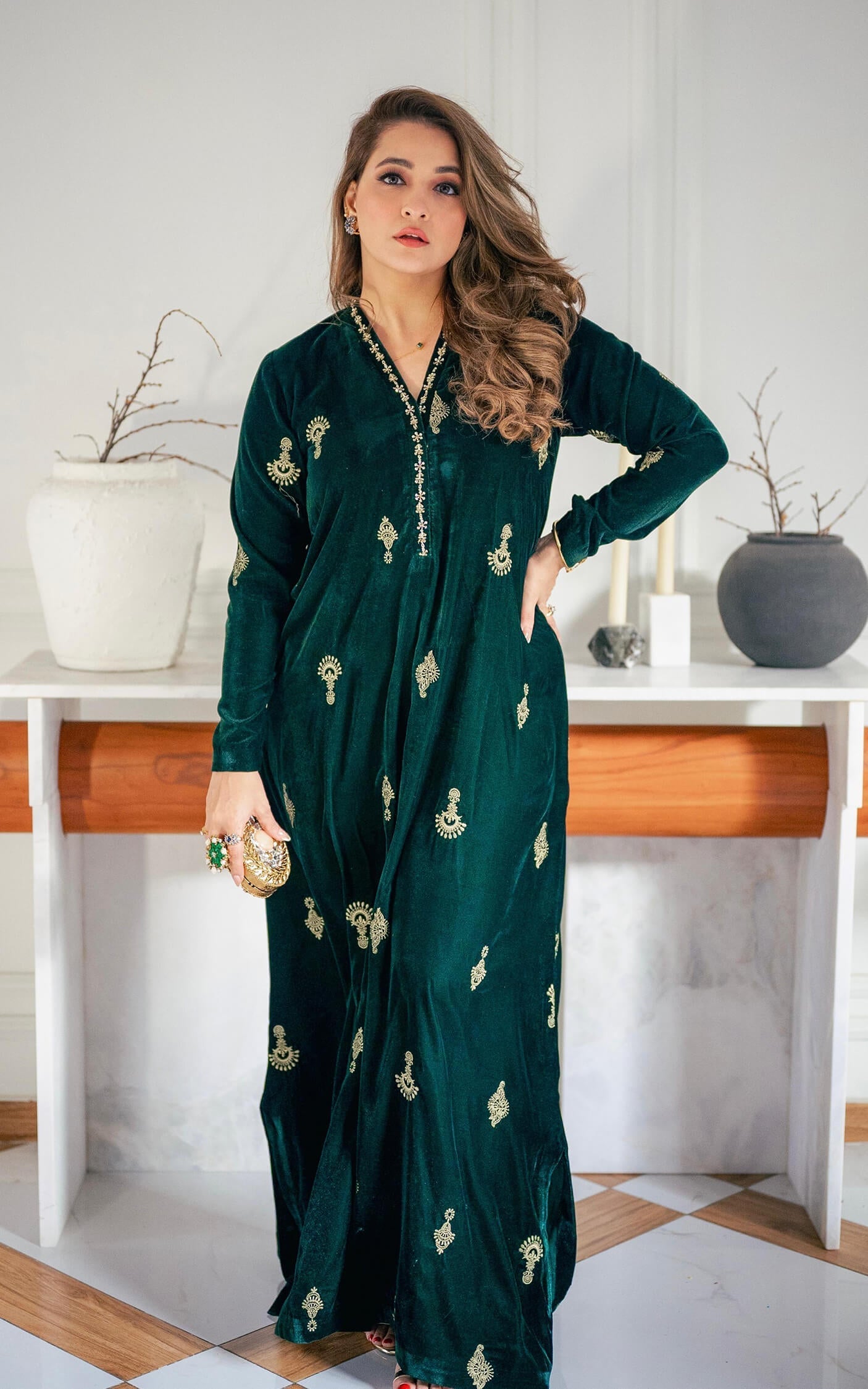 Asifa and Nabeel | Zephyr Formals | Emerald Royale Kaftan - by Libasekhas UK - Registered Vendor of : Asifa and Nabeel - 100% Original Designer Dress