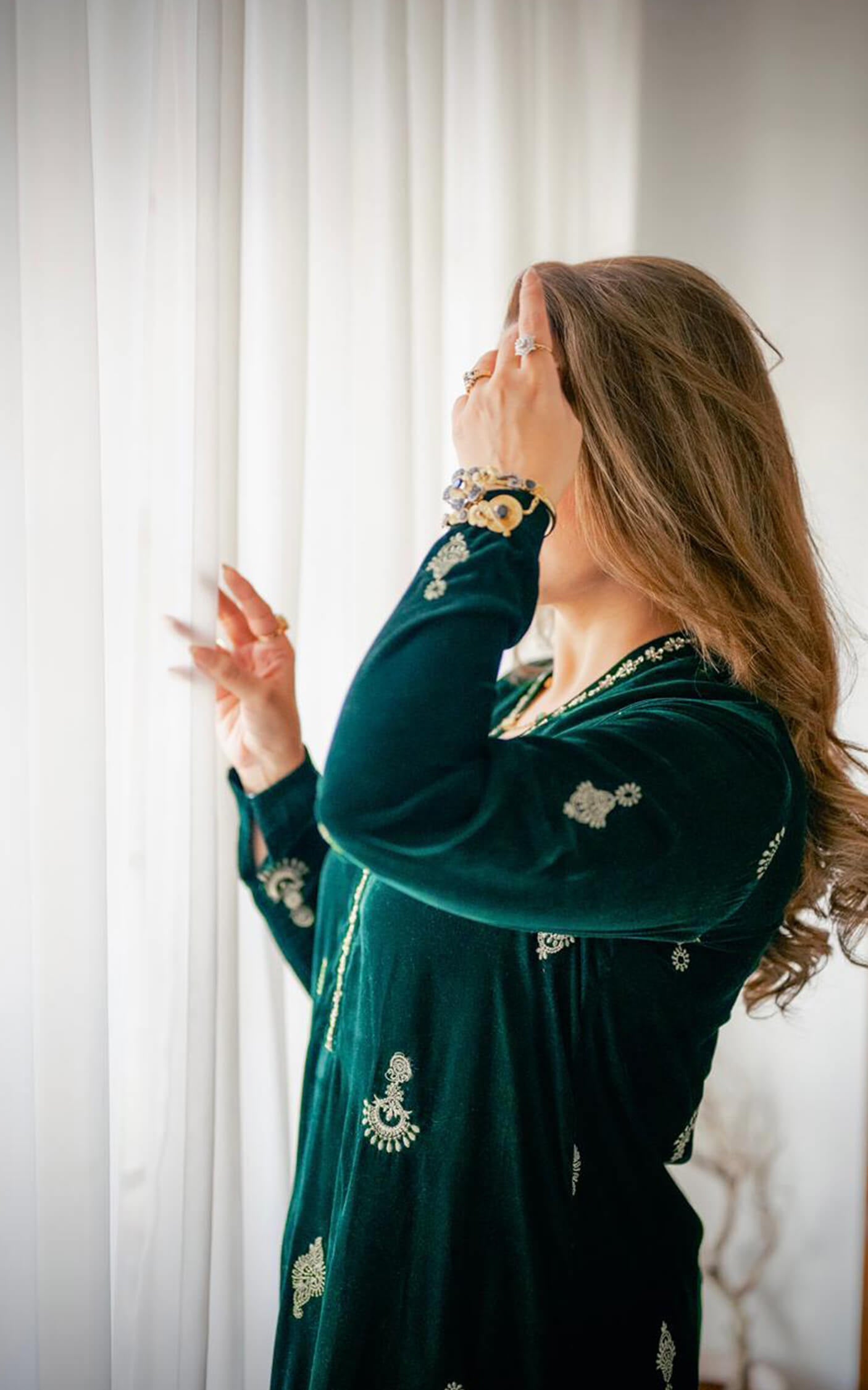 Asifa and Nabeel | Zephyr Formals | Emerald Royale Kaftan - by Libasekhas UK - Registered Vendor of : Asifa and Nabeel - 100% Original Designer Dress