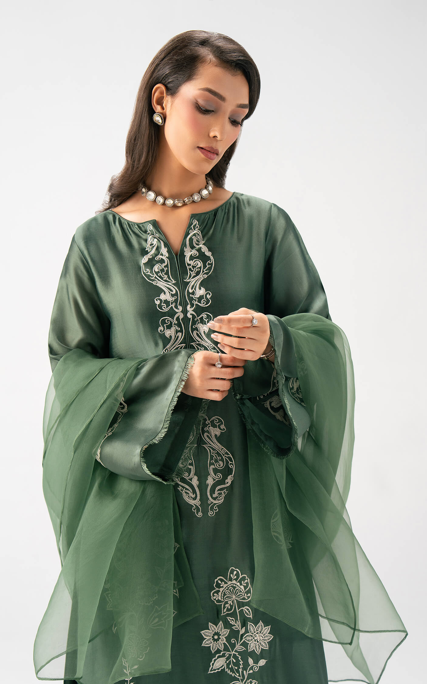 Asifa and Nabeel | Celevara Luxe | Emerald Veil - by Libasekhas UK - Registered Vendor of : Asifa and Nabeel - 100% Original Designer Dress