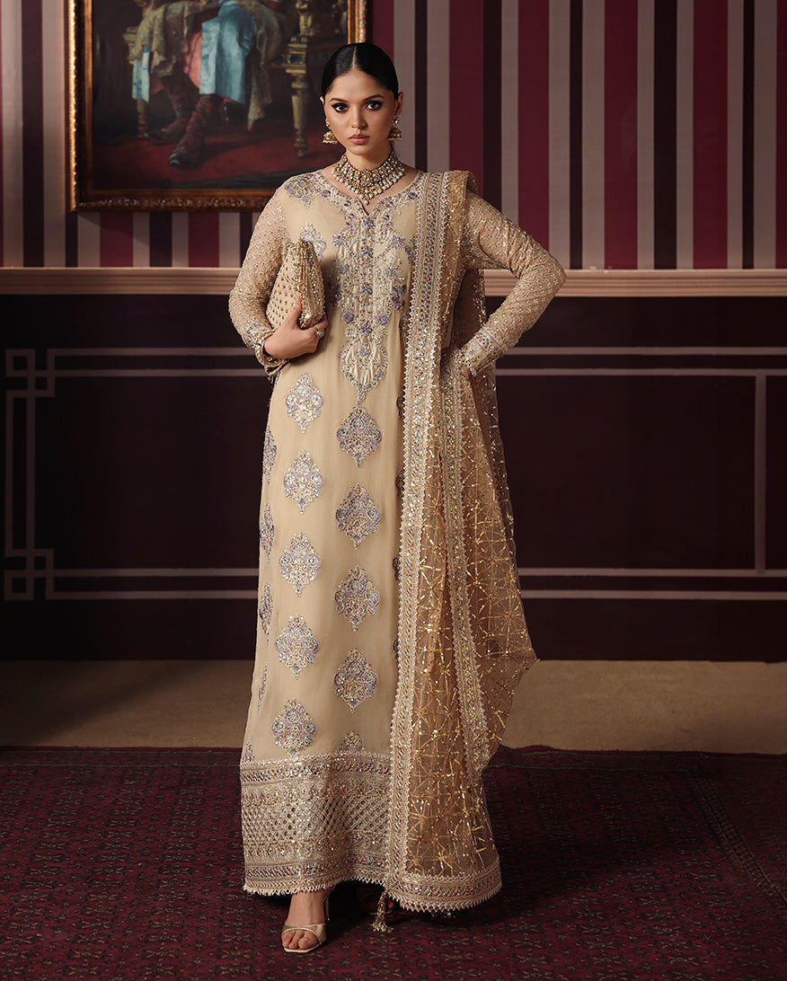 Roheenaz | Whispers of Grace Chiffon | Empress Glow - by Libasekhas UK - Registered Vendor of : Roheenaz - 100% Original Designer Dress