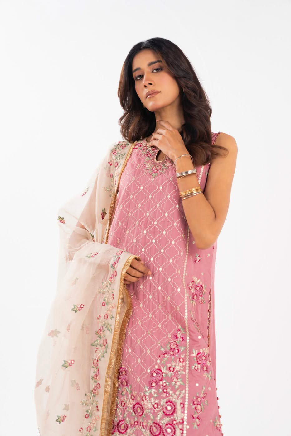 AlKaram | Festive Summer 25 | FC-11E-25-Dusty Pink - by - Libasekhas UK - Registered Vendor of : Alkaram - 100% Original Designer Dresss
