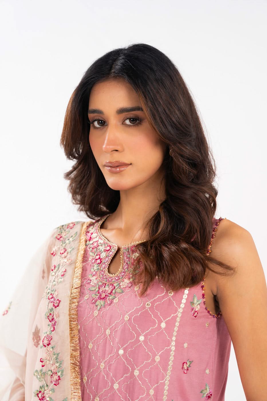 AlKaram | Festive Summer 25 | FC-11E-25-Dusty Pink - by - Libasekhas UK - Registered Vendor of : Alkaram - 100% Original Designer Dresss
