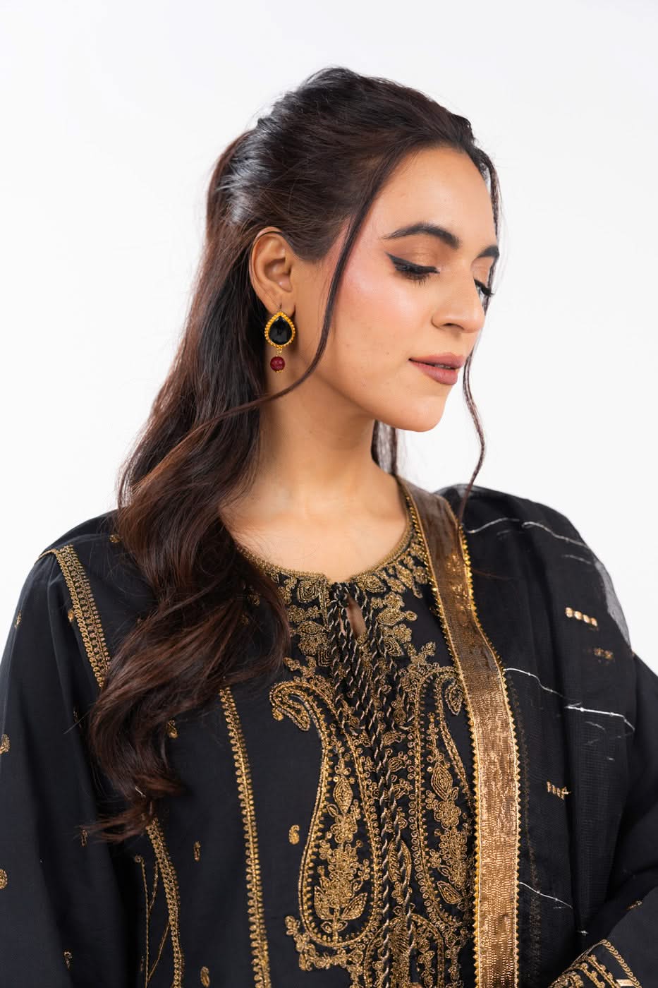 AlKaram | Festive Summer 25 | FC-1A-25-Black - by - Libasekhas UK - Registered Vendor of : Alkaram - 100% Original Designer Dresss