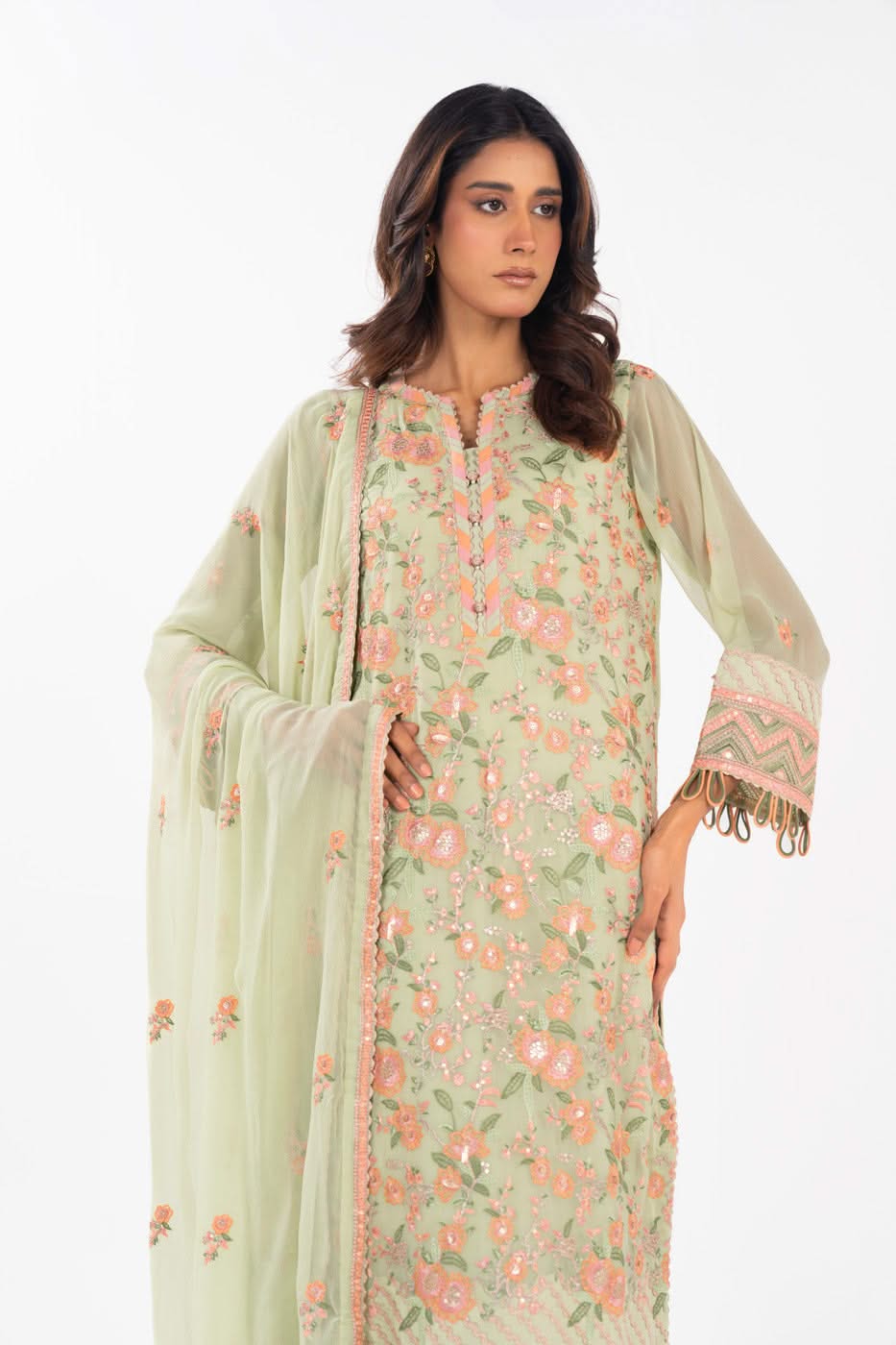 AlKaram | Festive Summer 25 | FC-22I-25-Pistachio - by - Libasekhas UK - Registered Vendor of : Alkaram - 100% Original Designer Dresss