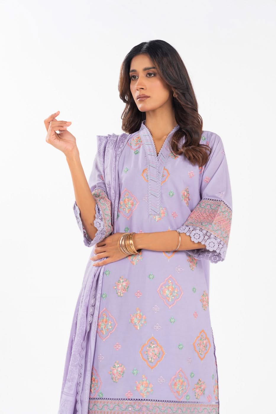 AlKaram | Festive Summer 25 | FC-24J-25-Lavender - by - Libasekhas UK - Registered Vendor of : Alkaram - 100% Original Designer Dresss