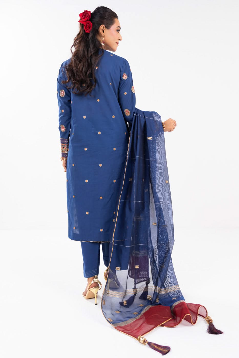AlKaram | Festive Summer 25 | FC-2A-25-Dark Blue - by - Libasekhas UK - Registered Vendor of : Alkaram - 100% Original Designer Dresss