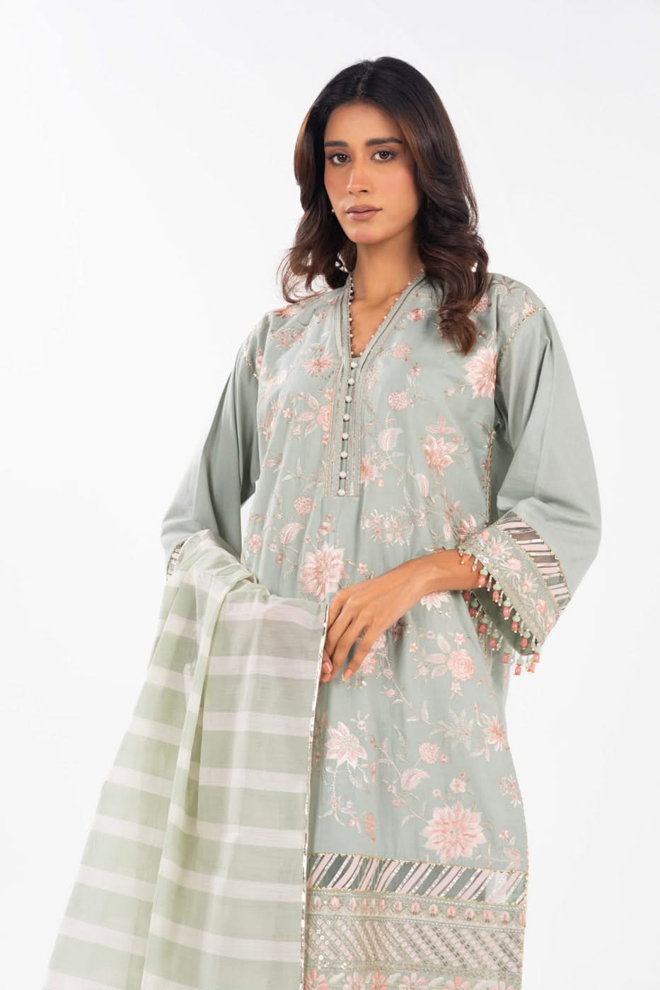 AlKaram | Festive Summer 25 | FC-33N-25-MINT - by - Libasekhas UK - Registered Vendor of : Alkaram - 100% Original Designer Dresss