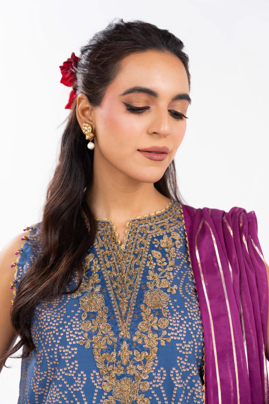 AlKaram | Festive Summer 25 | FC-34N-25-Persian Blue - by - Libasekhas UK - Registered Vendor of : Alkaram - 100% Original Designer Dresss