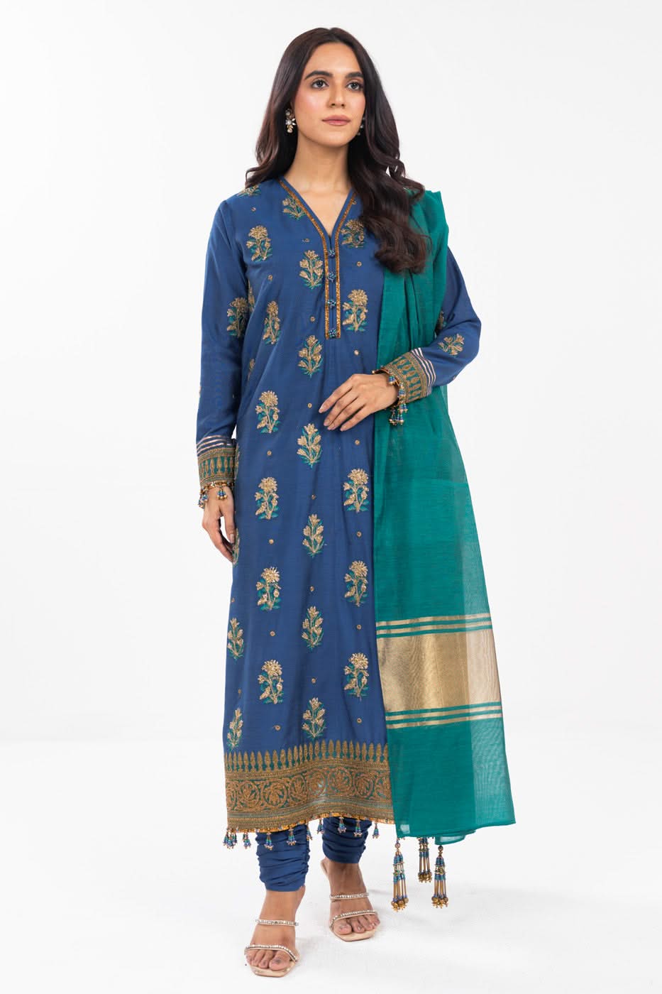 AlKaram | Festive Summer 25 | FC-8D-25-Royal Blue - by - Libasekhas UK - Registered Vendor of : Alkaram - 100% Original Designer Dresss