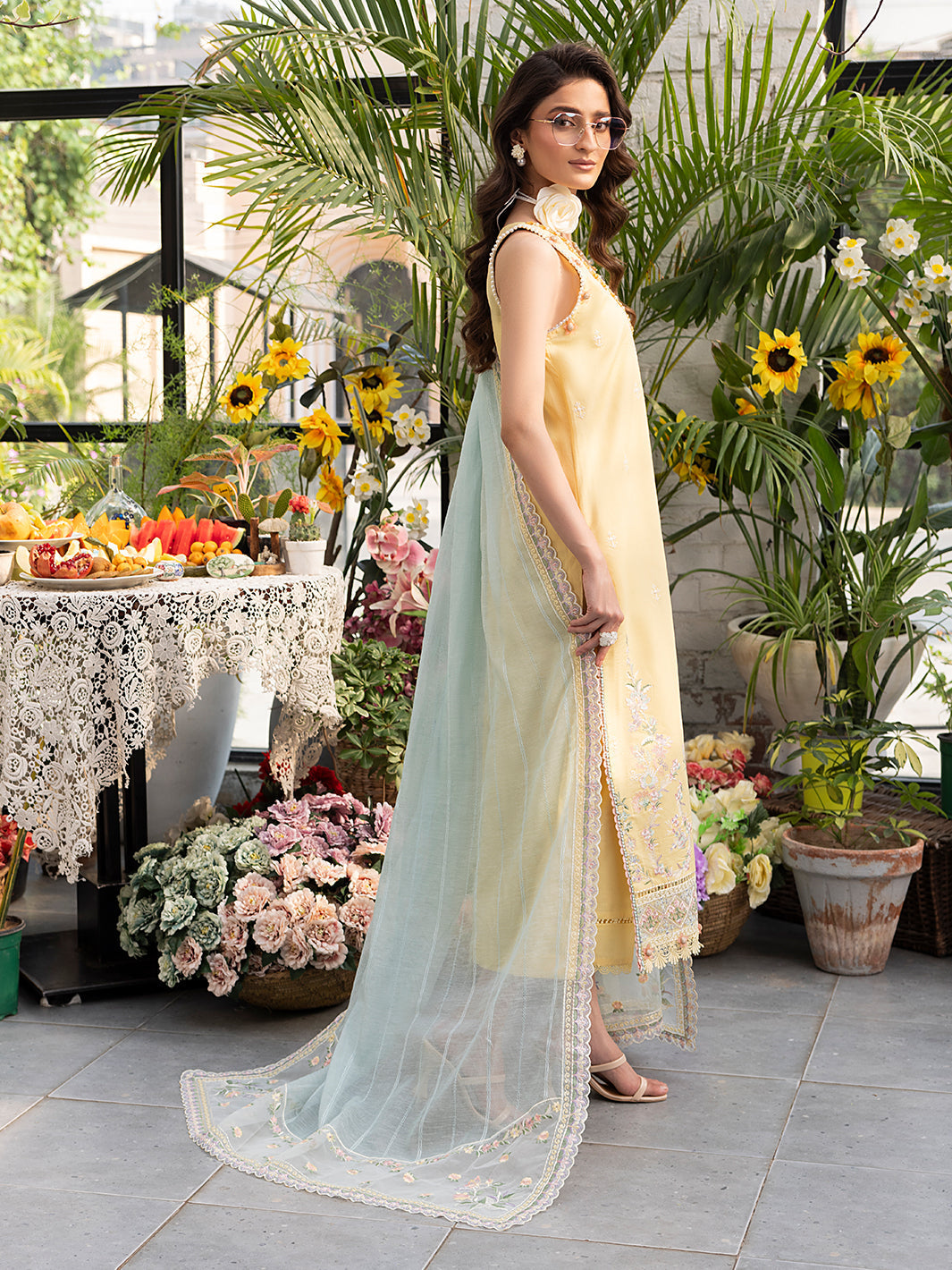 Izel | Meadow Muse Embroidered Lawn 25 | FLEURIS - by - Libasekhas UK - Registered Vendor of : Izel - 100% Original Designer Dresss