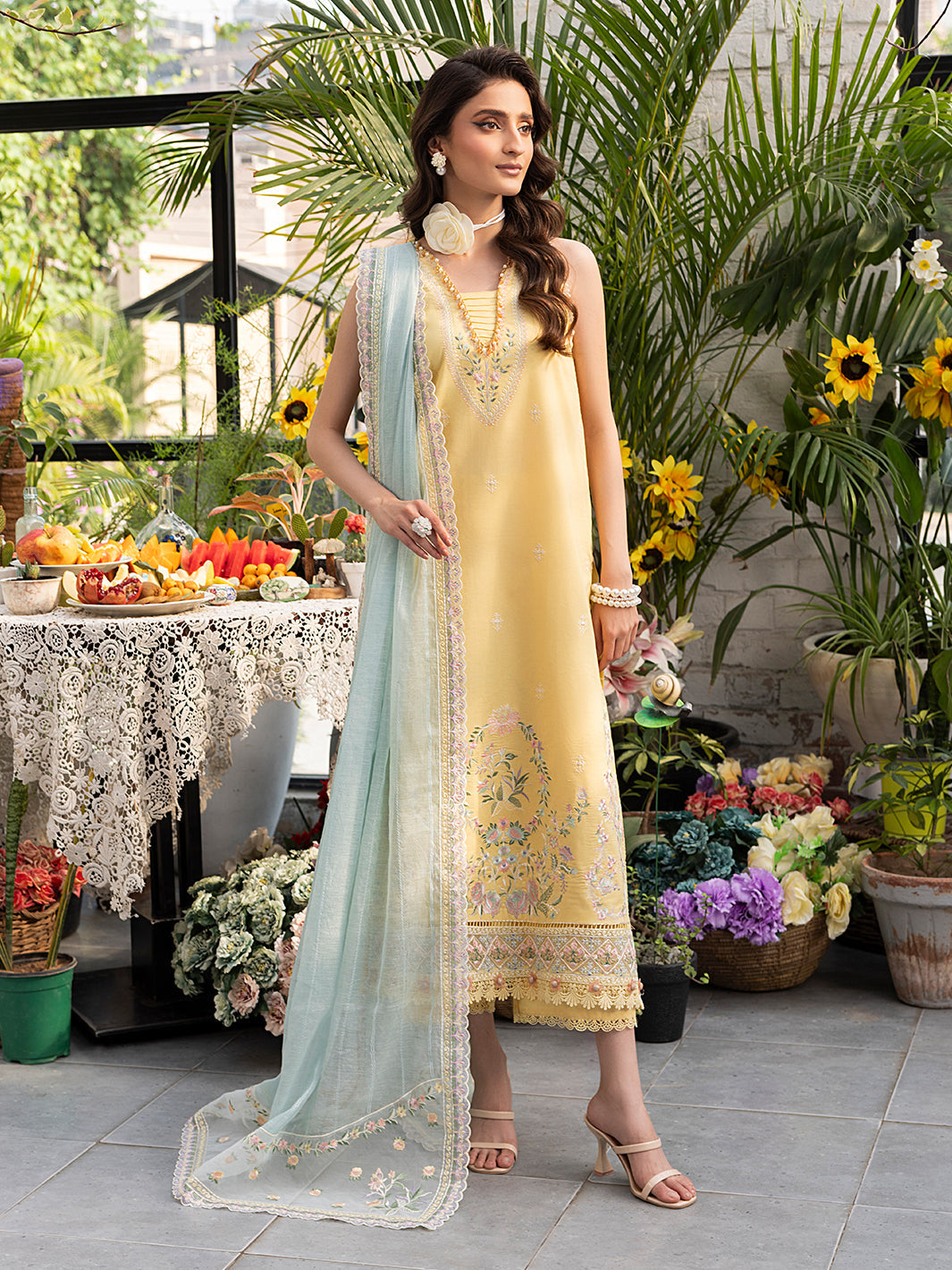 Izel | Meadow Muse Embroidered Lawn 25 | FLEURIS - by - Libasekhas UK - Registered Vendor of : Izel - 100% Original Designer Dresss