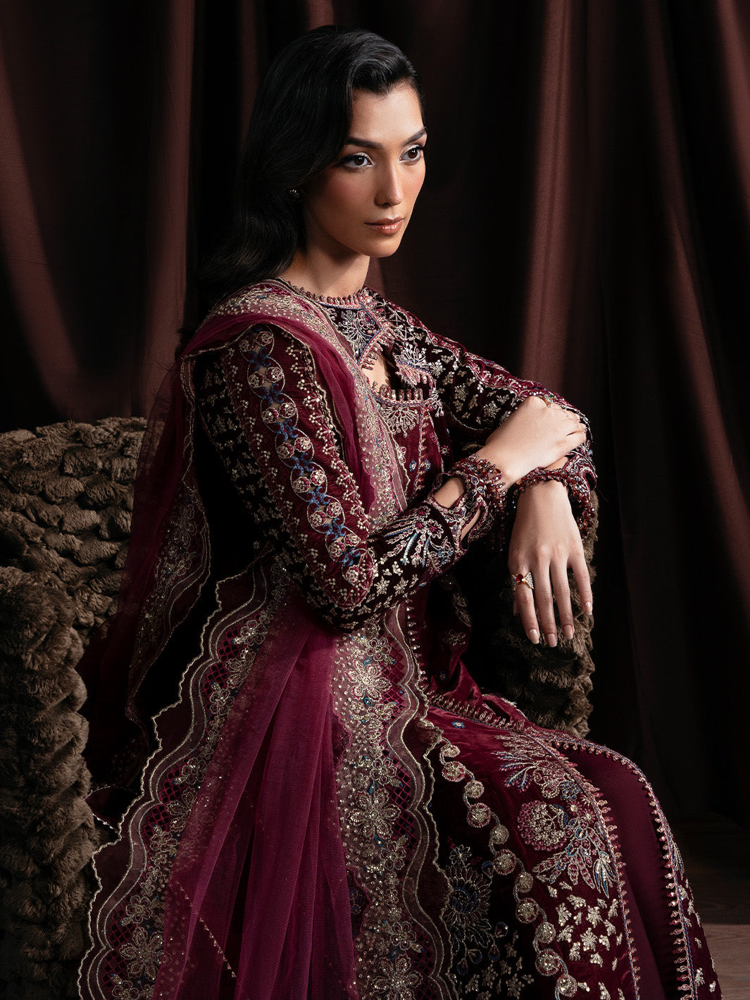 Faiza Faisal | Solene Luxury Velvets | RAVENA - by Libasekhas UK - Registered Vendor of : Faiza Faisal - 100% Original Designer Dress