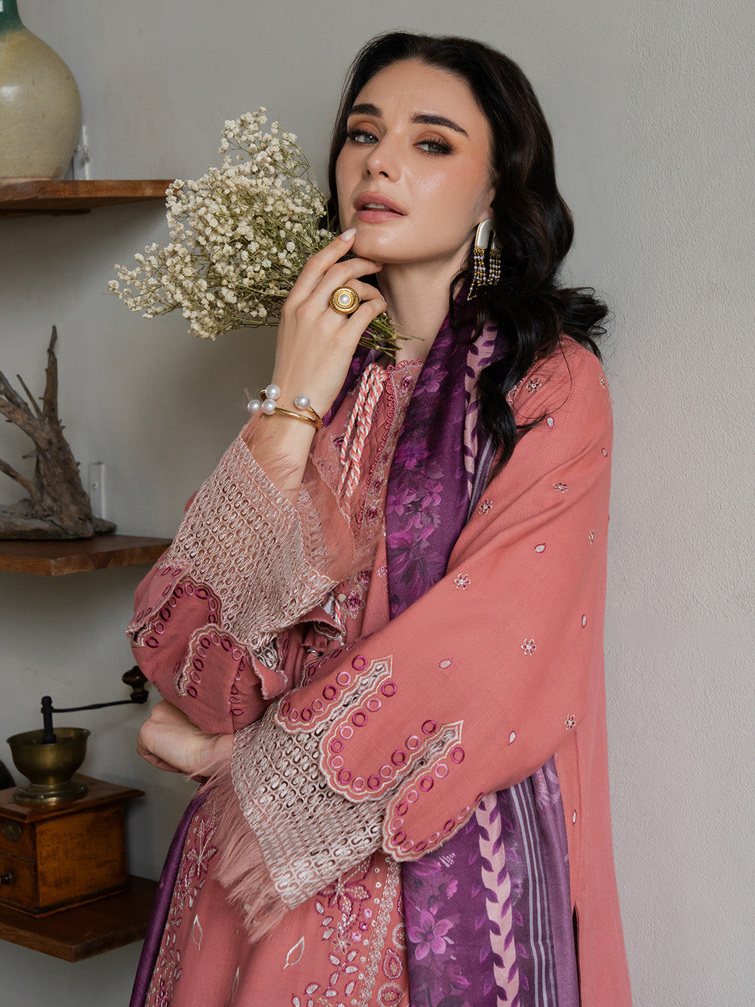 Faiza Faisal | Dastaan Khaddar 25 | ROSEATE - by Libasekhas UK - Registered Vendor of : Faiza Faisal - 100% Original Designer Dress