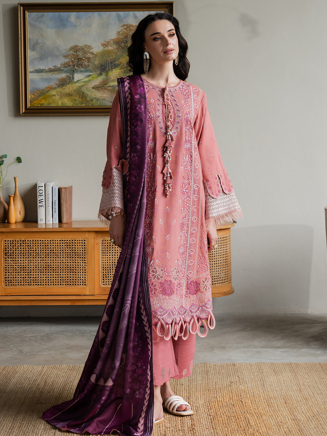 Faiza Faisal | Dastaan Khaddar 25 | ROSEATE - by Libasekhas UK - Registered Vendor of : Faiza Faisal - 100% Original Designer Dress